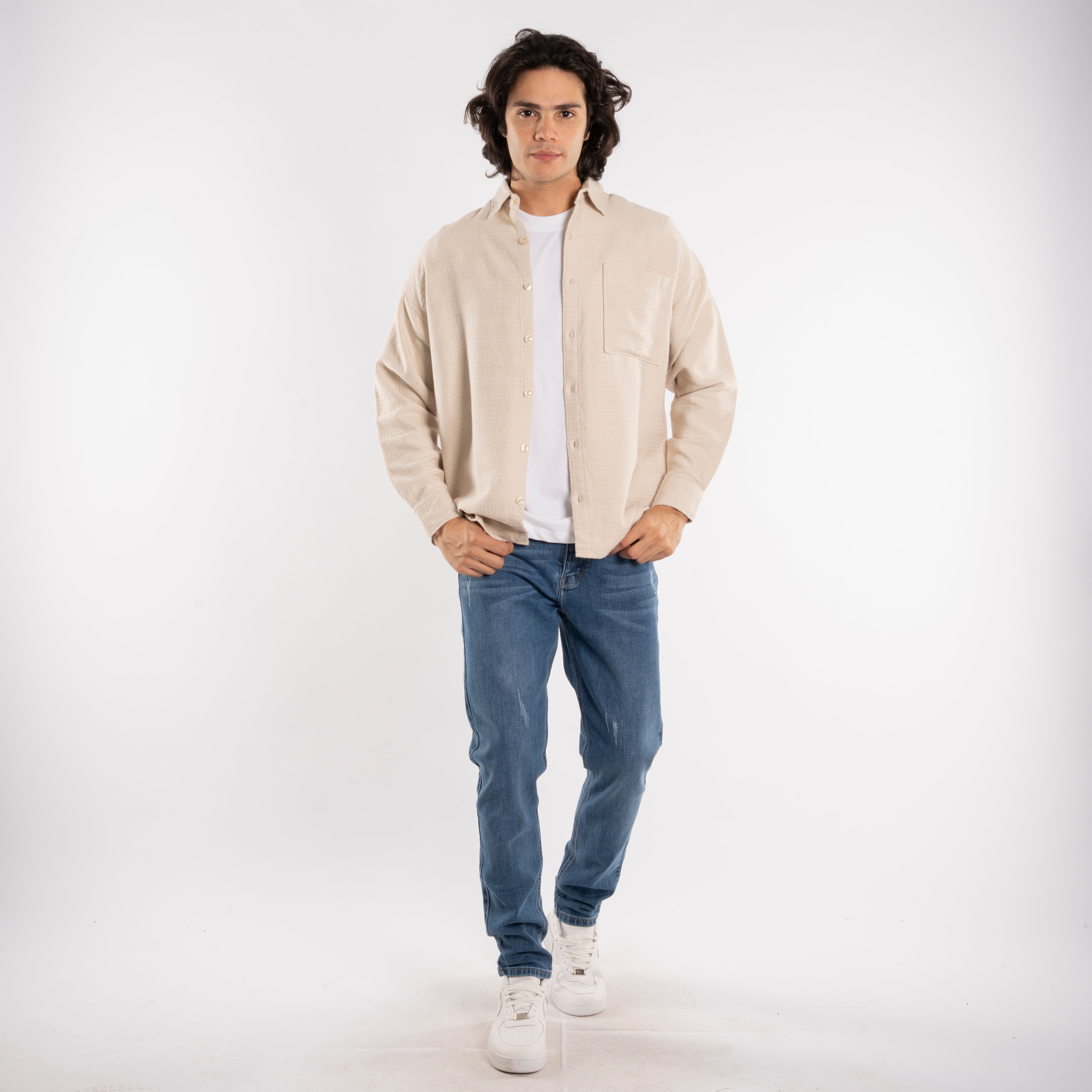 Long Sleeve Shirt - Men - Gabardine