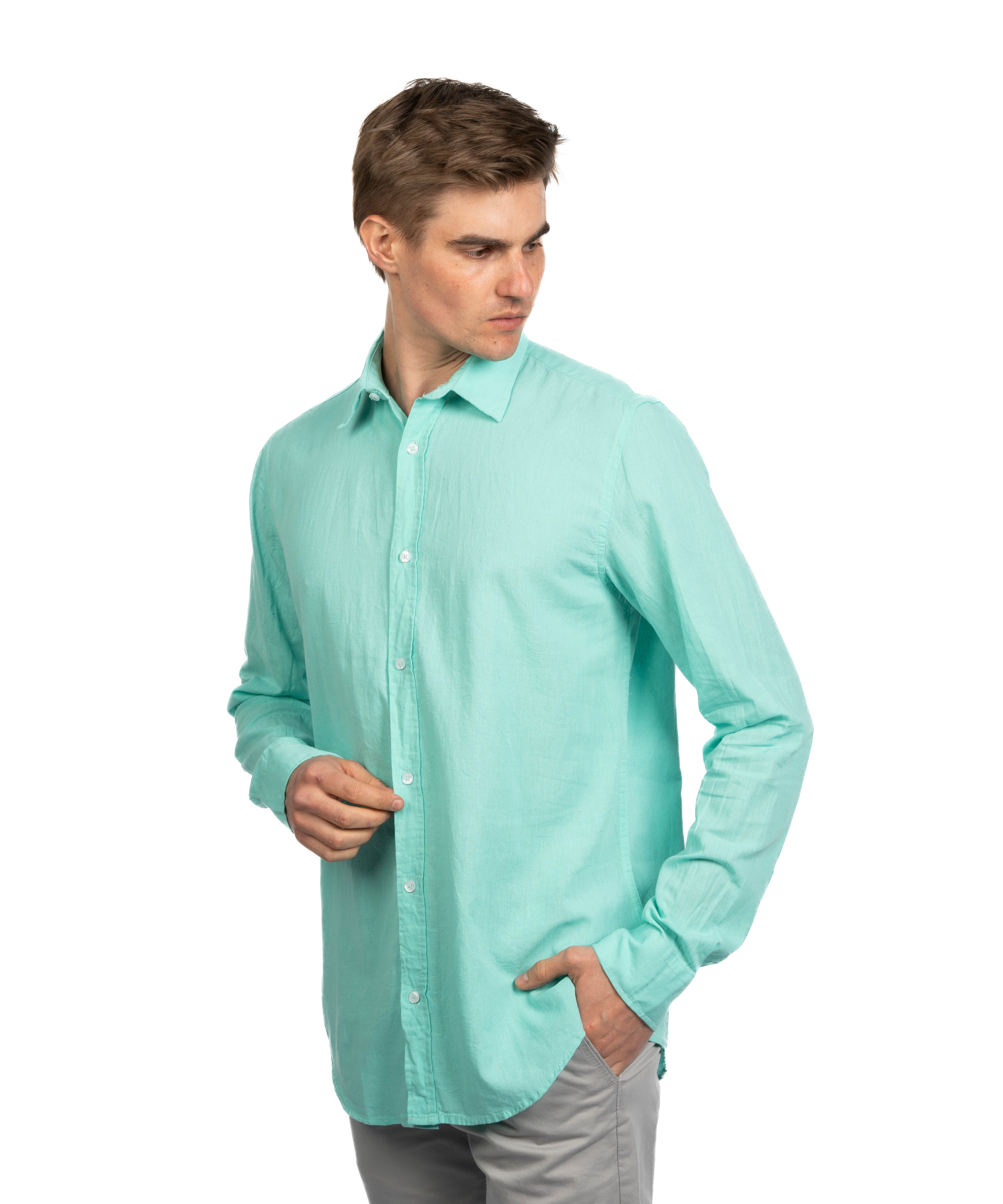 Long Sleeve Shirt - Men - Plain
