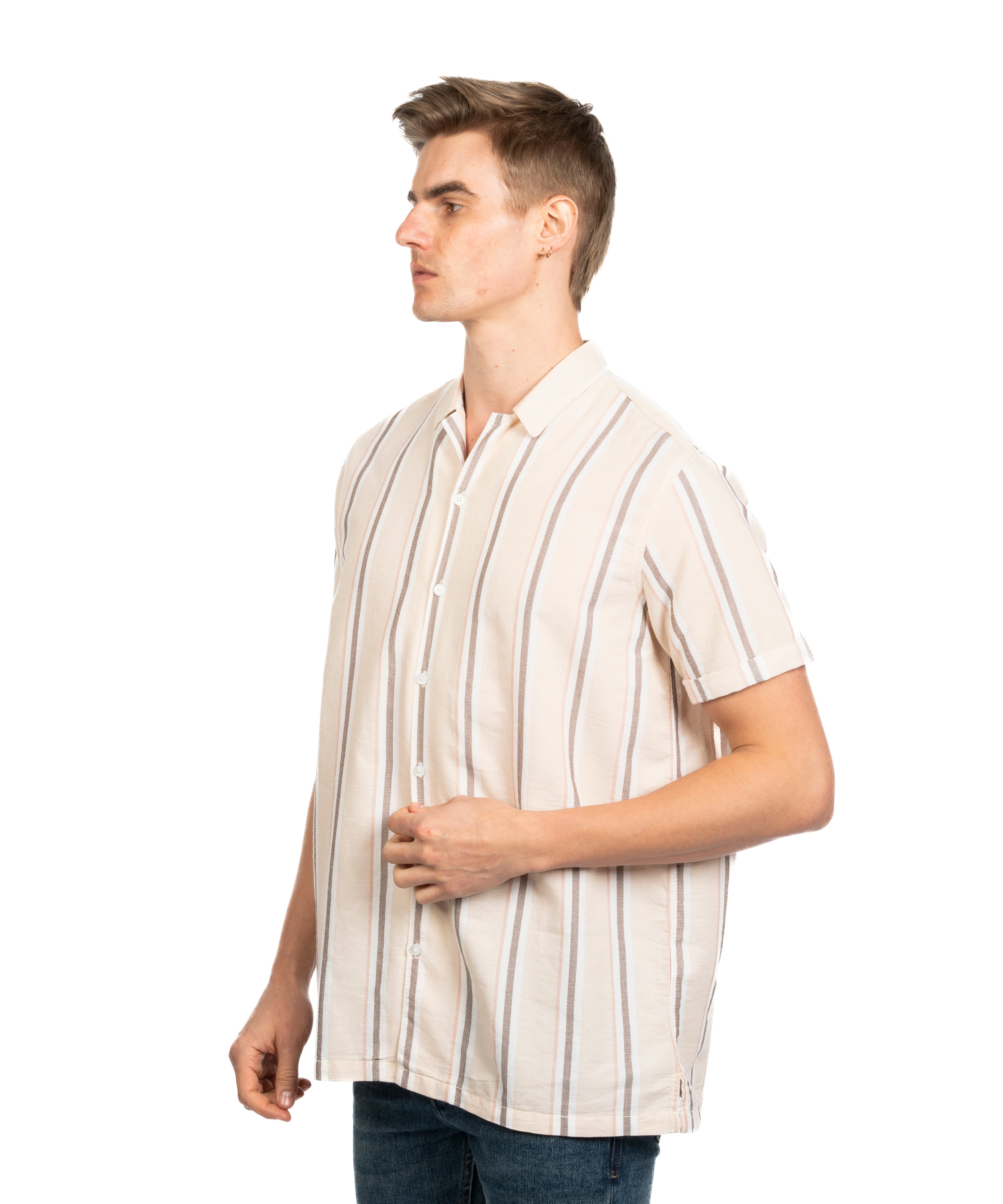 Half Sleeve Shirt - Men - Striped