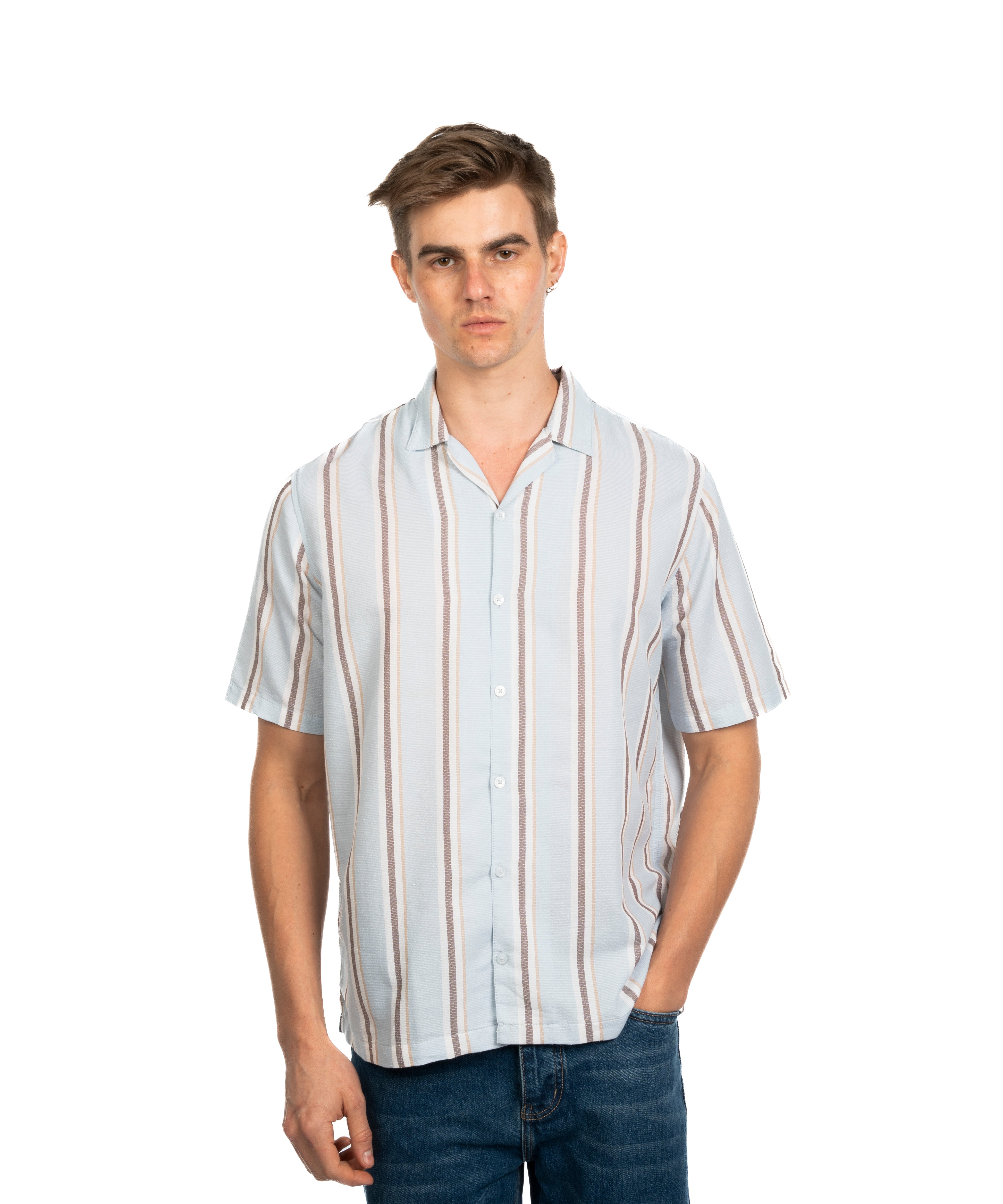 Half Sleeve Shirt - Men - Striped