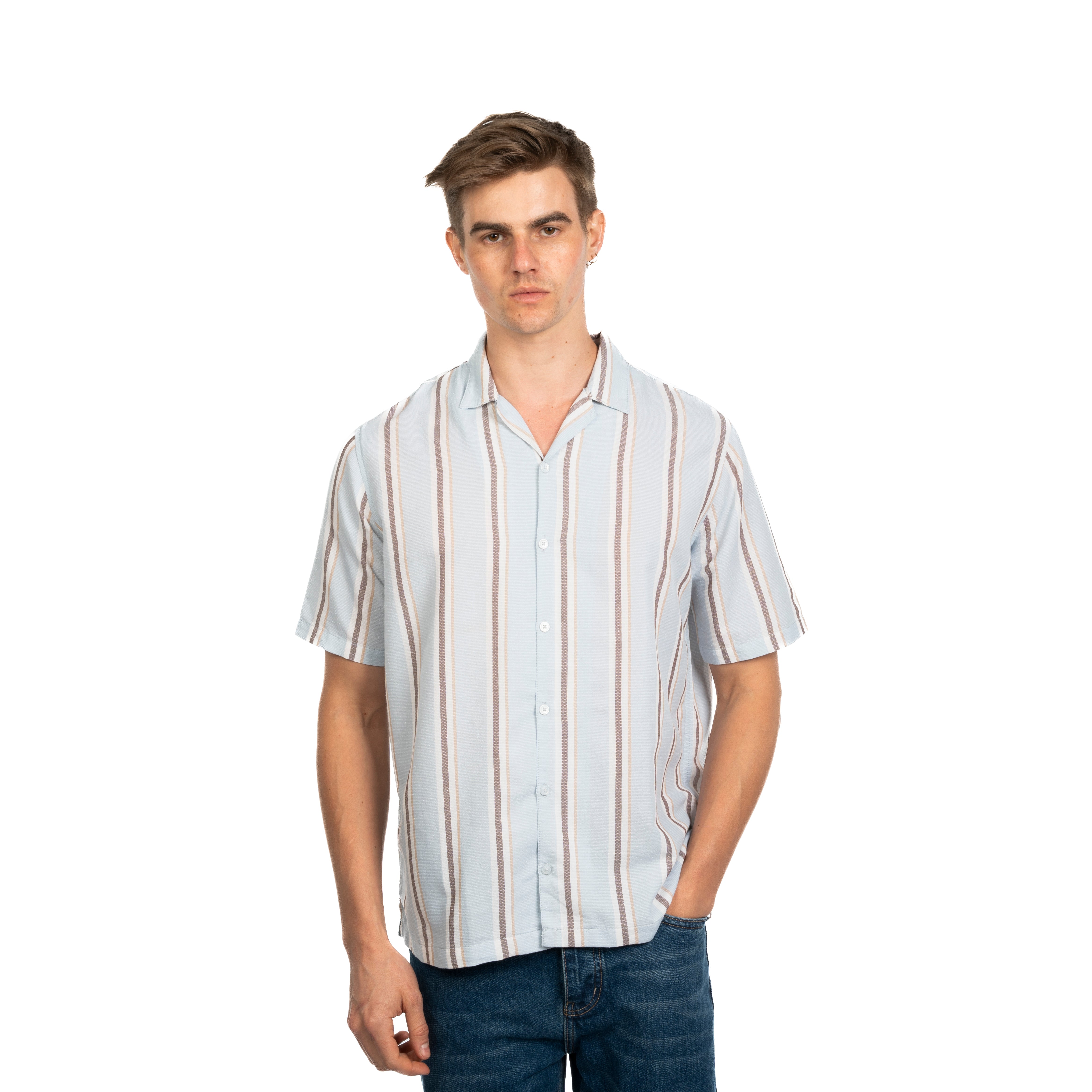 Half Sleeve Shirt - Men - Striped