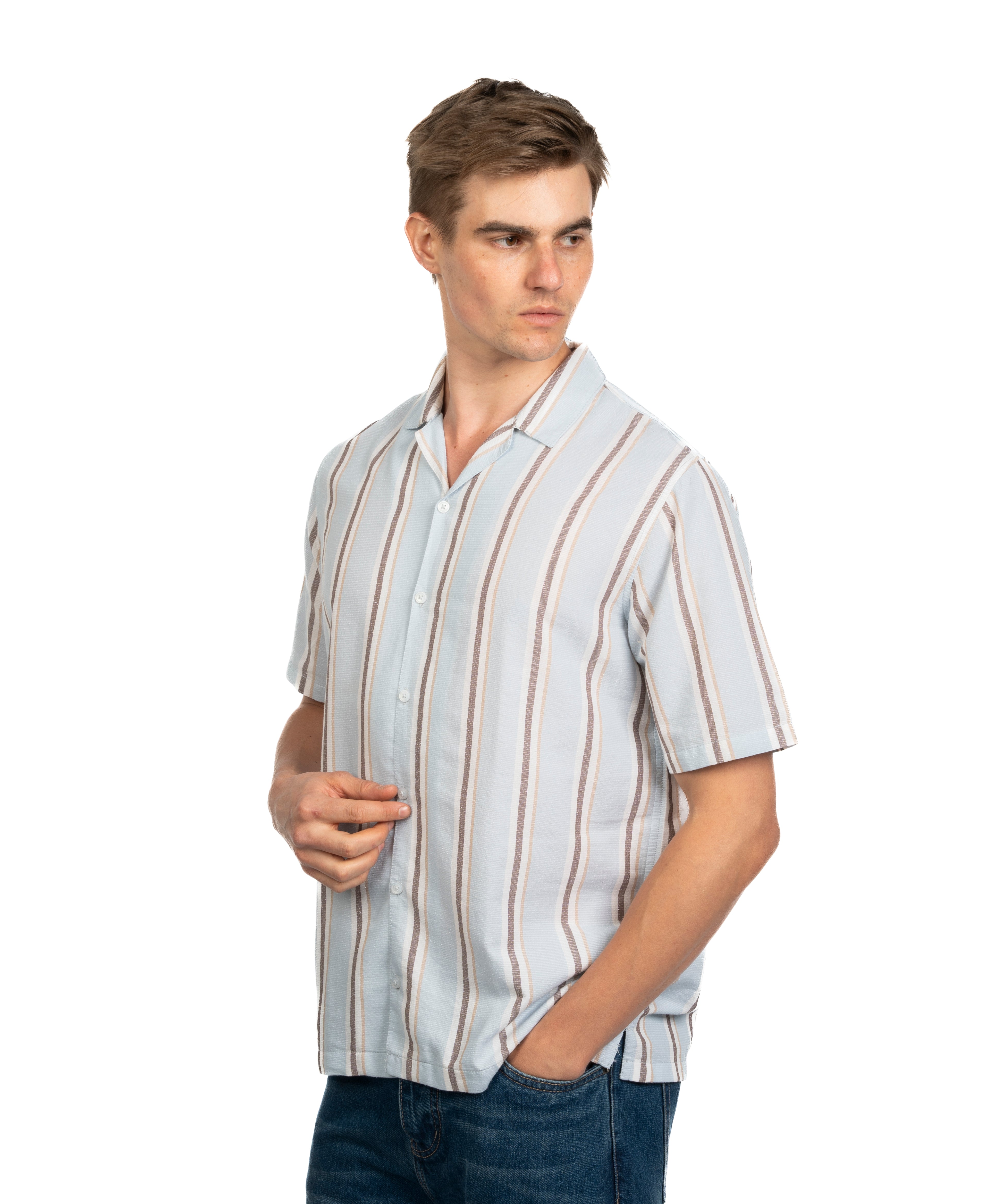 Half Sleeve Shirt - Men - Striped