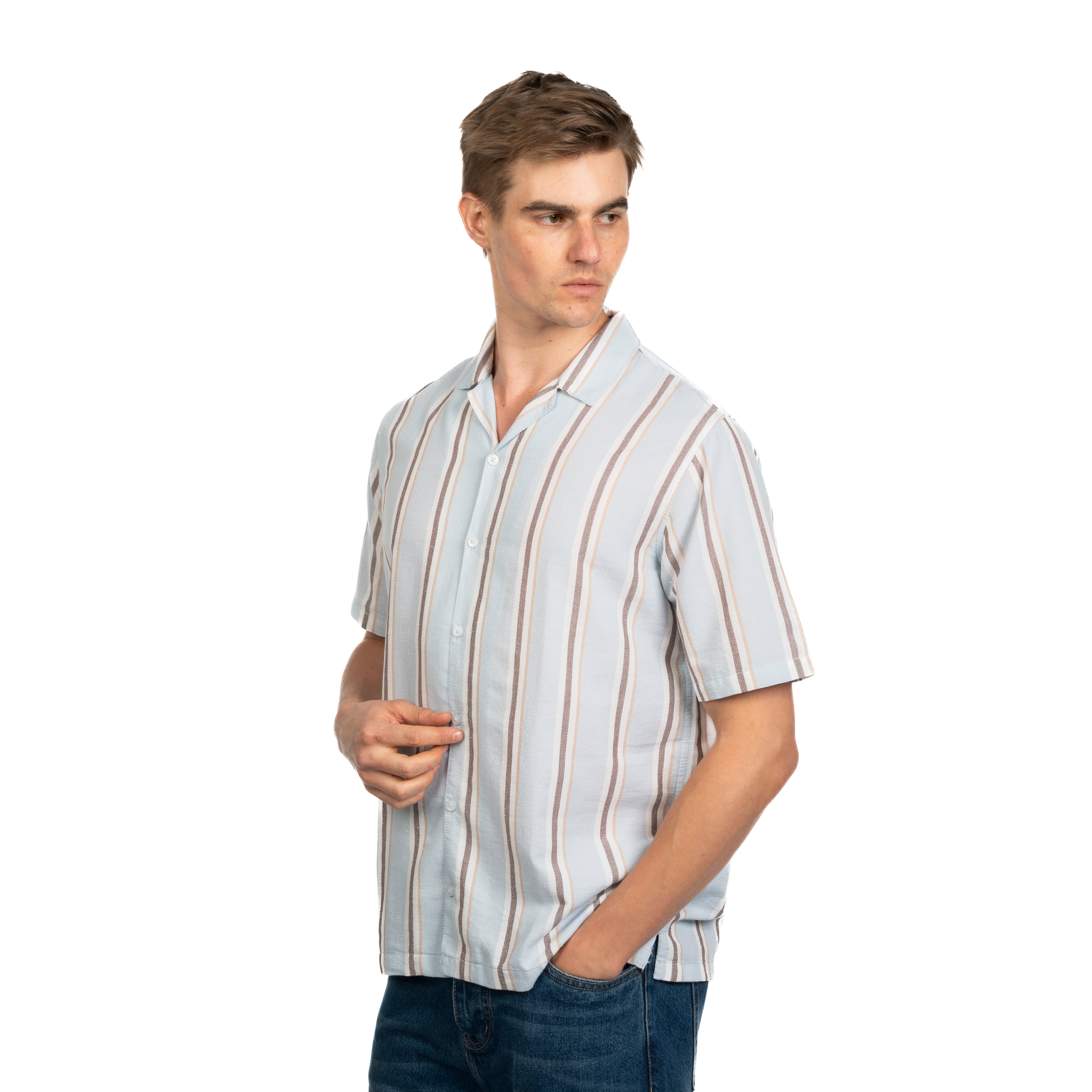 Half Sleeve Shirt - Men - Striped