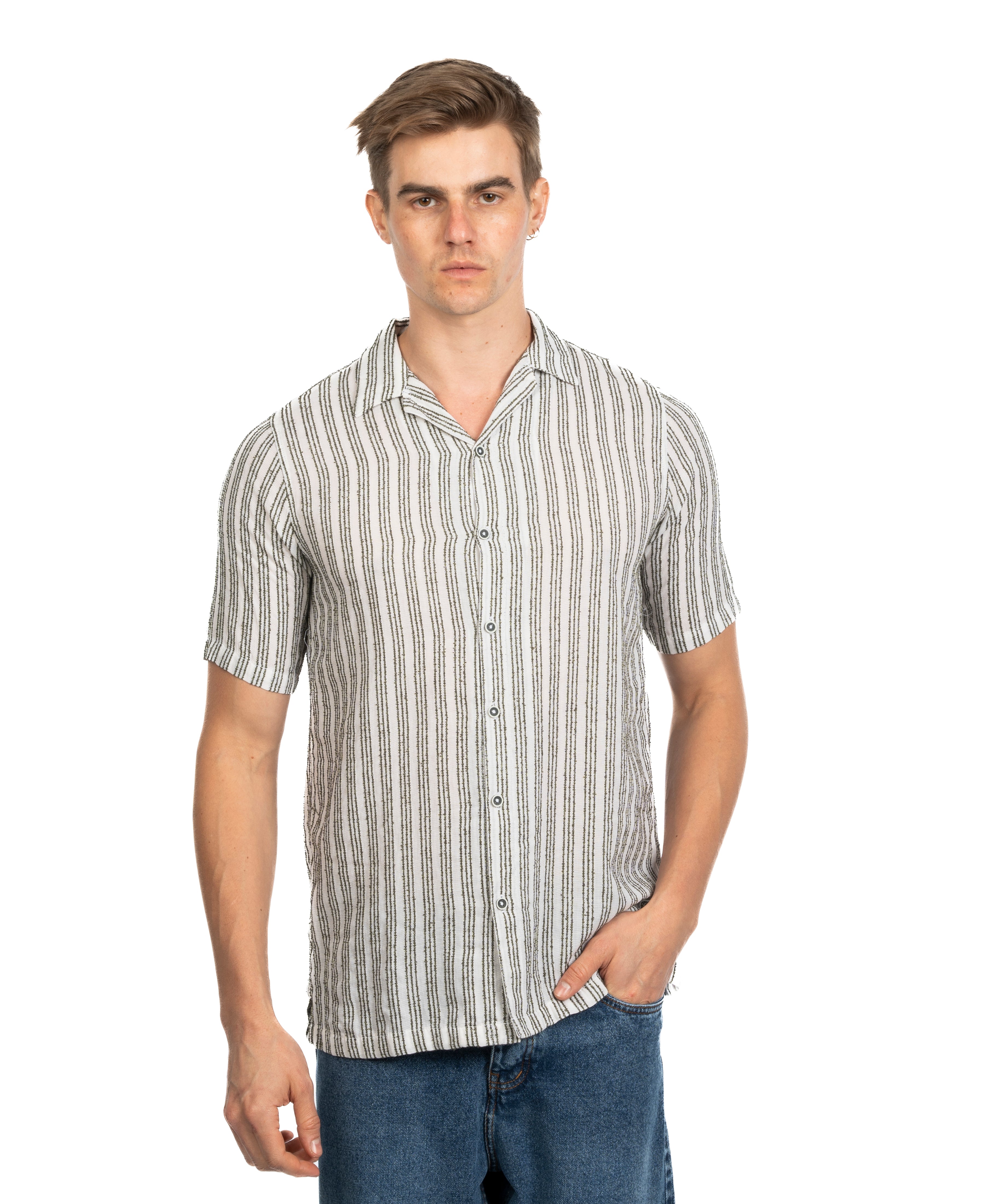 Half Sleeve Shirt - Men - Striped
