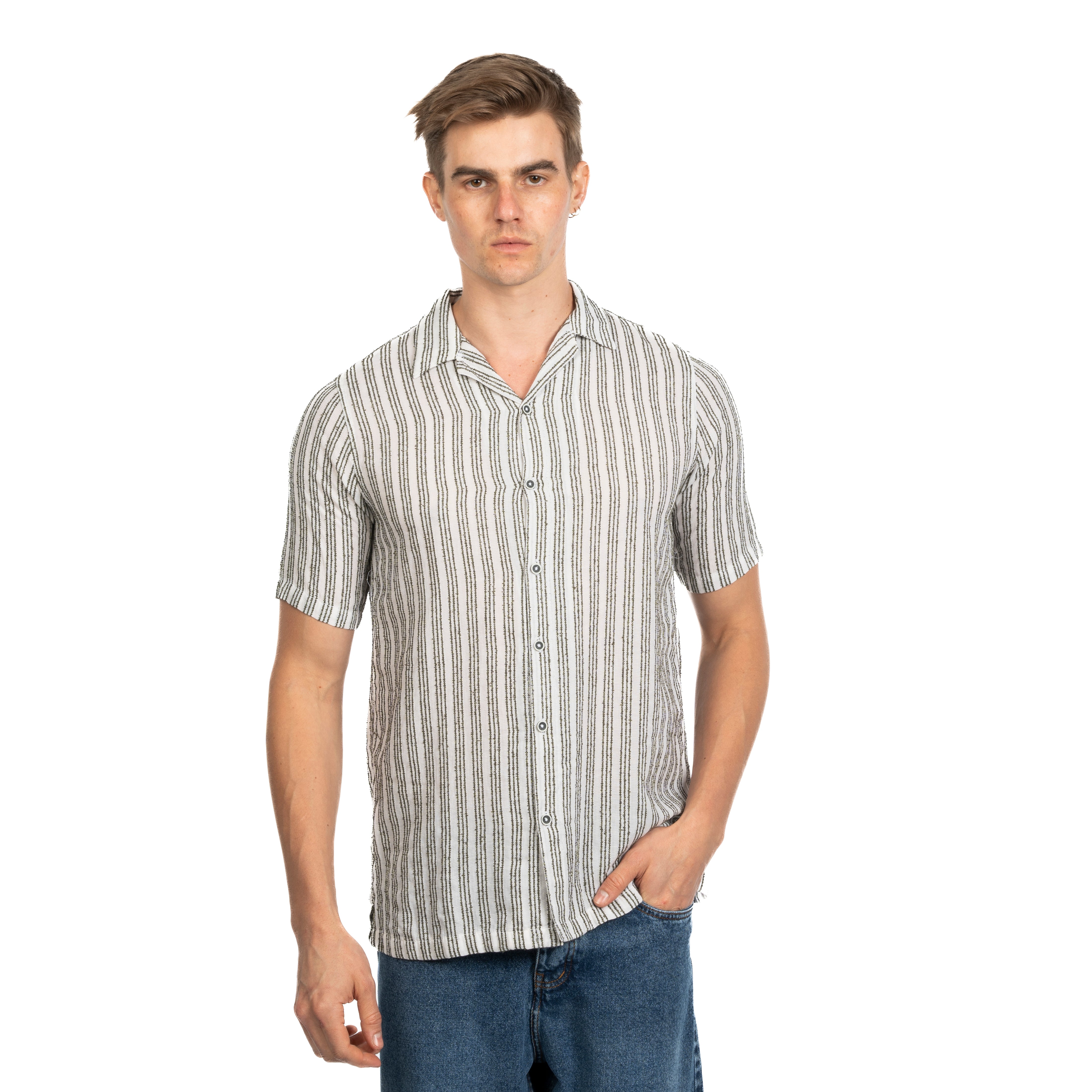 Half Sleeve Shirt - Men - Striped