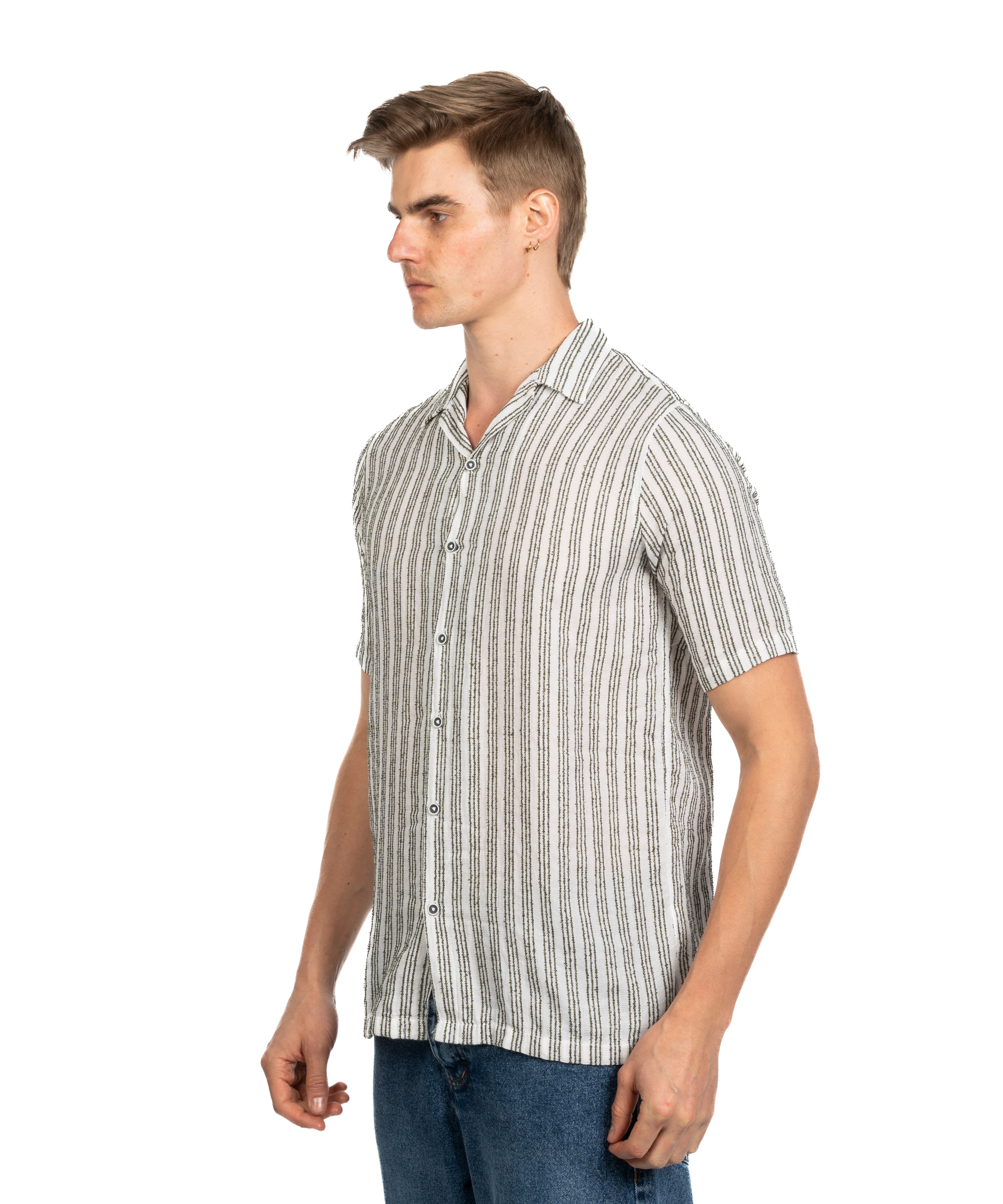 Half Sleeve Shirt - Men - Striped