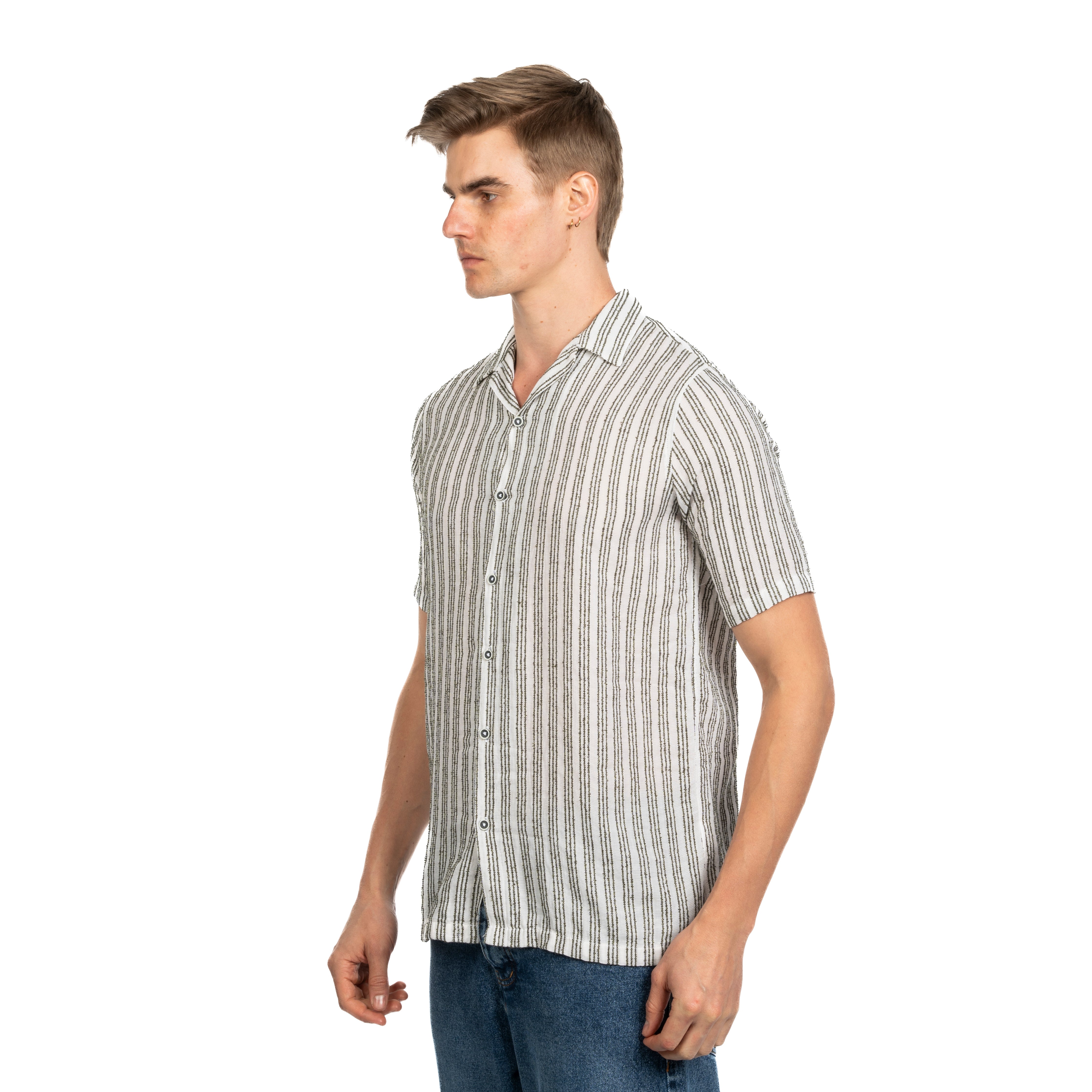 Half Sleeve Shirt - Men - Striped