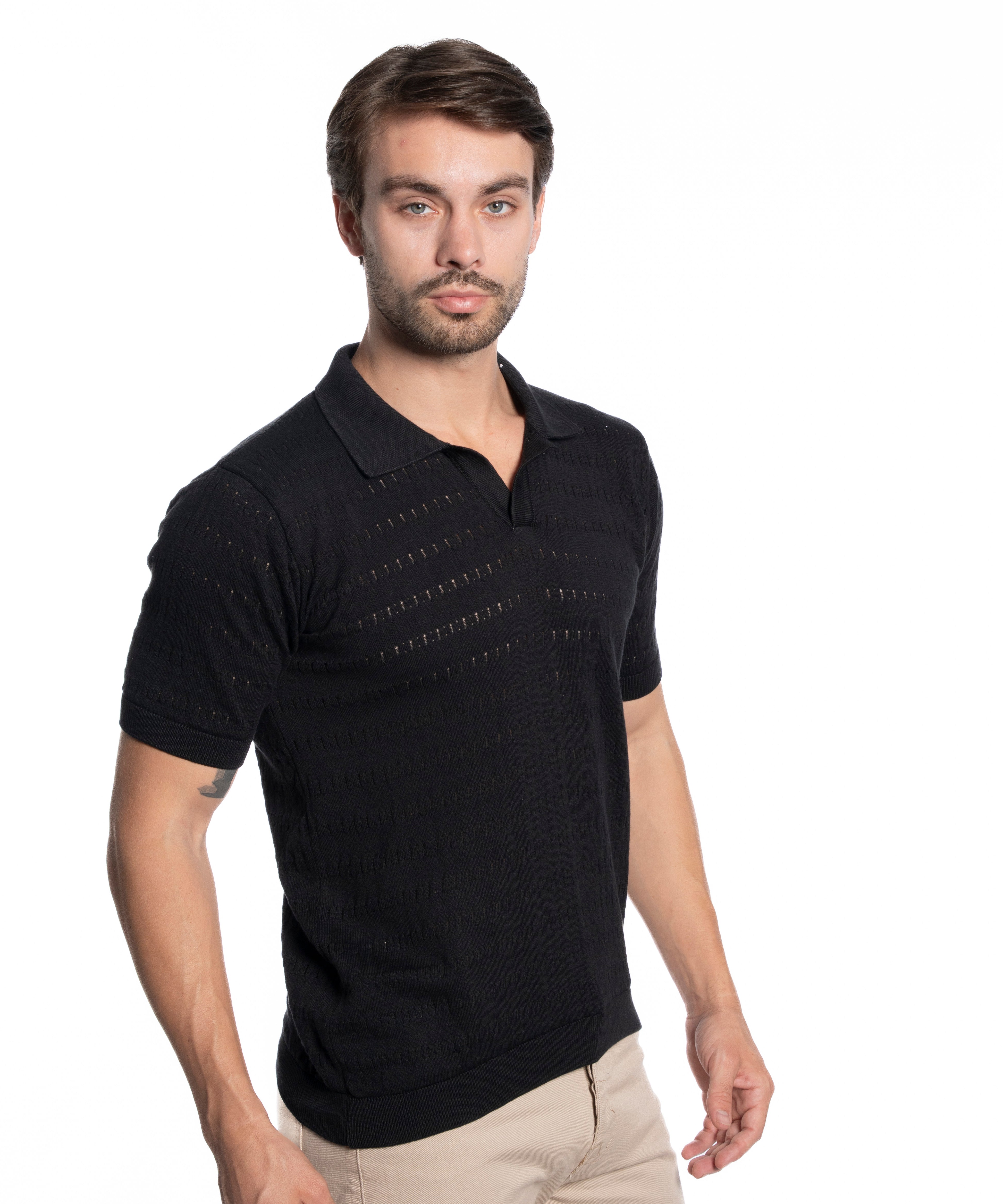 Polo T-shirt - Men - Plain knitted