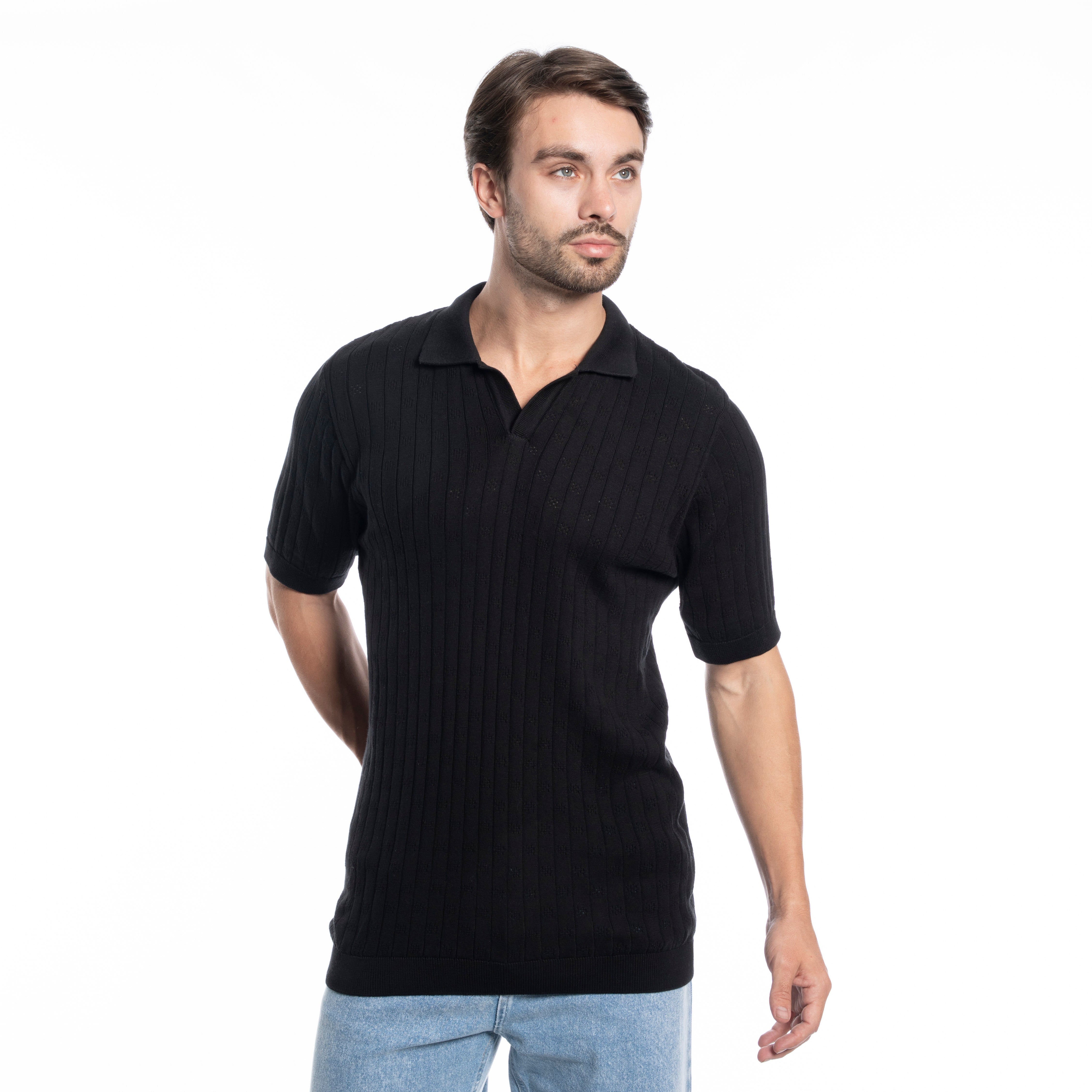 Polo T-shirt - Men - Plain knitted