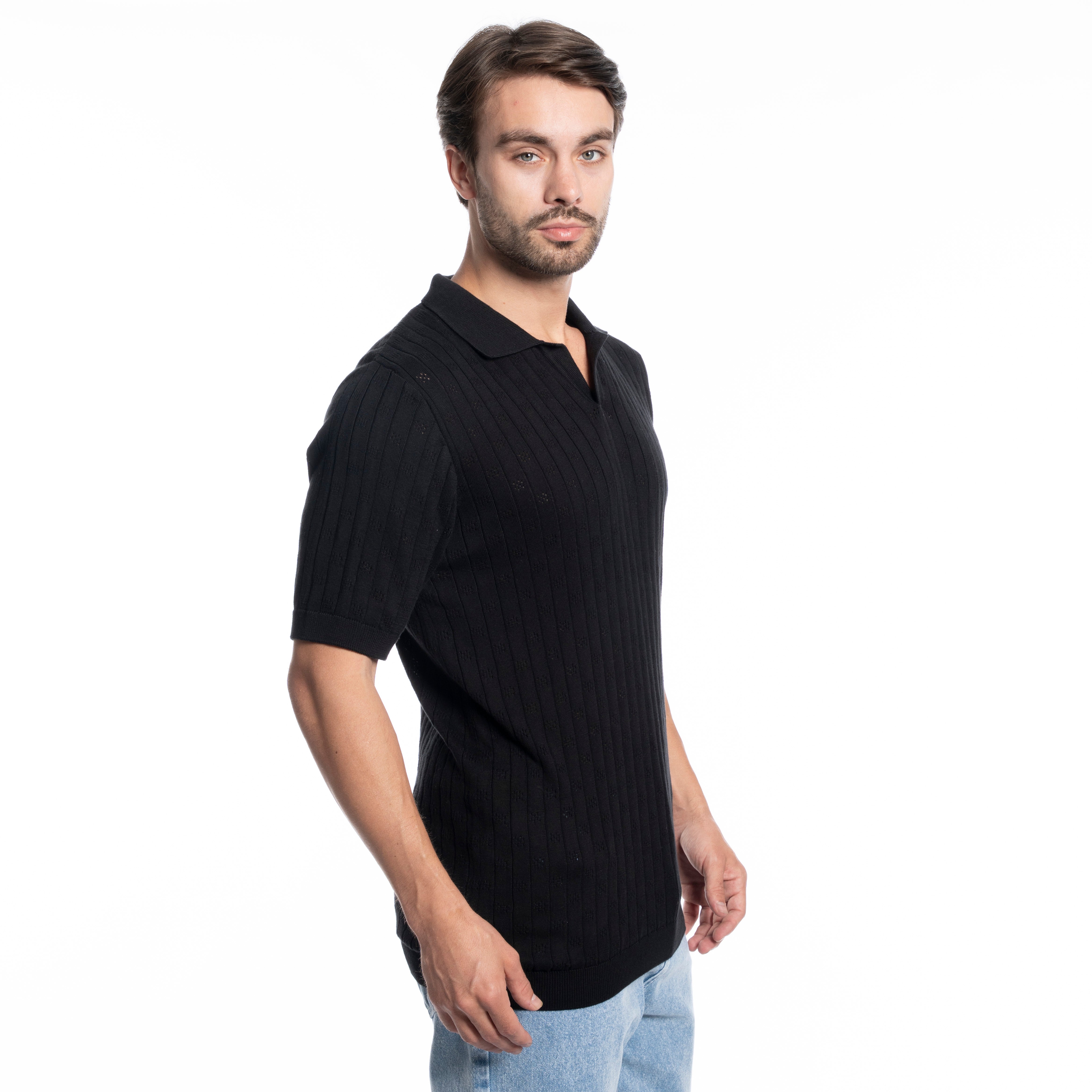 Polo T-shirt - Men - Plain knitted