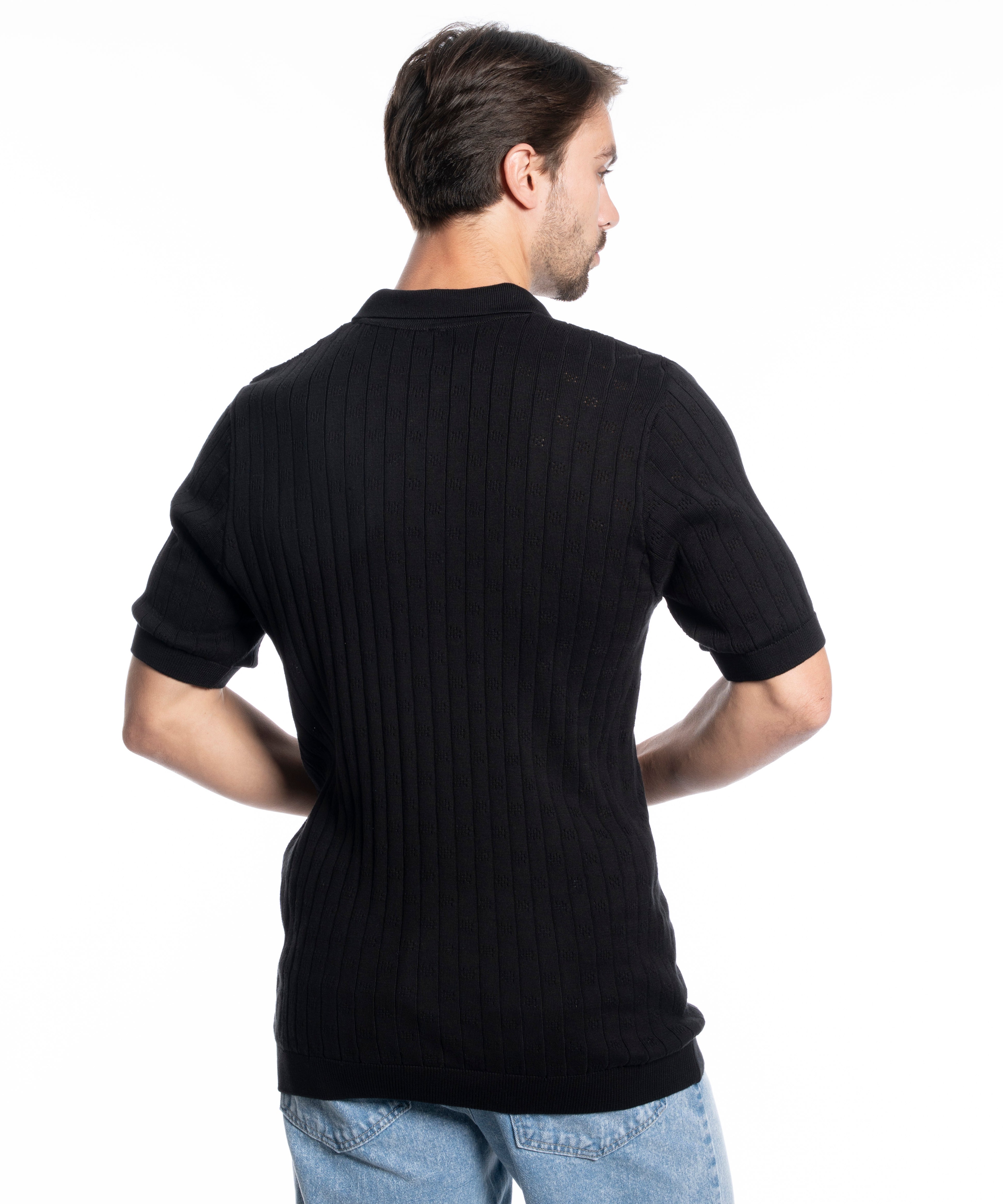 Polo T-shirt - Men - Plain knitted