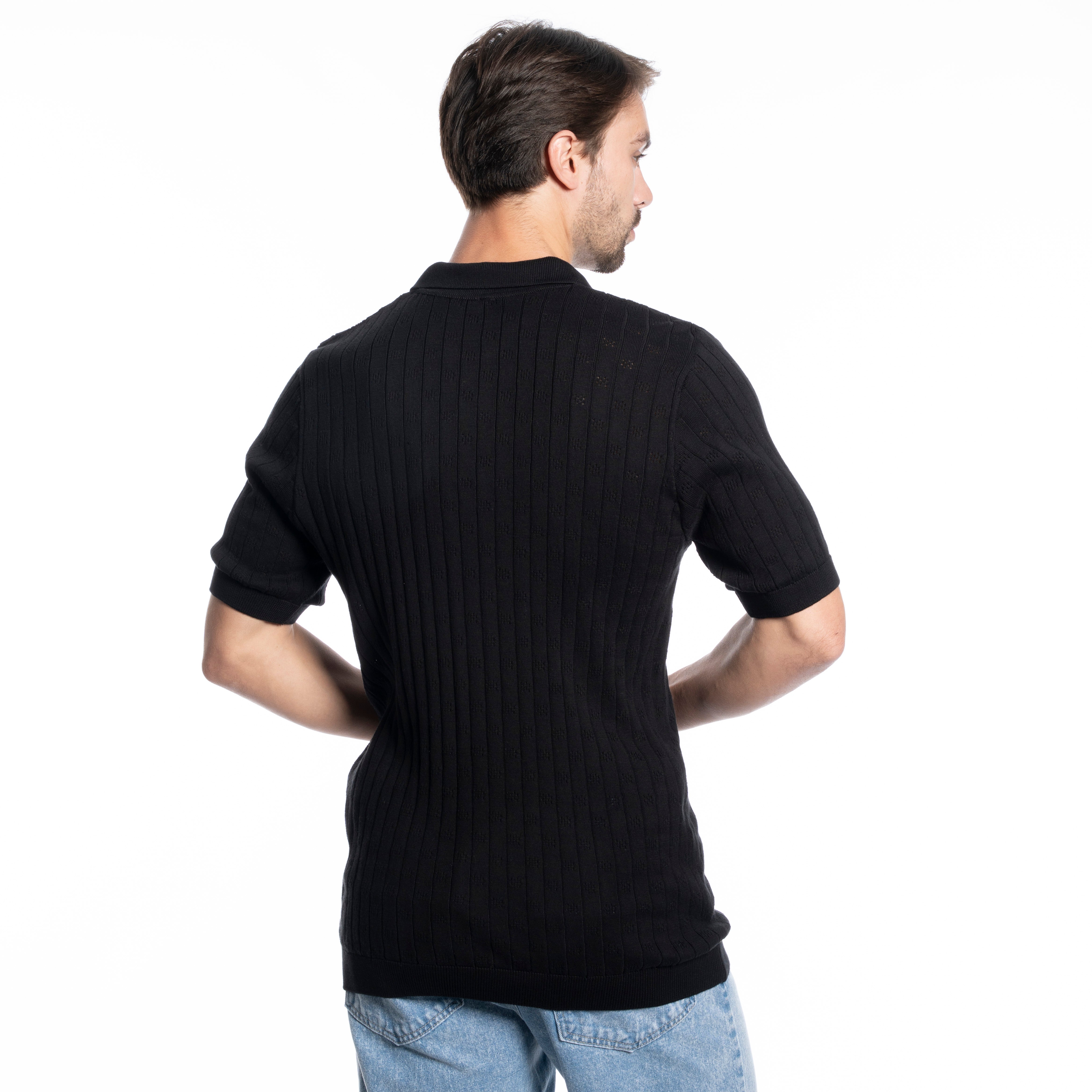 Polo T-shirt - Men - Plain knitted