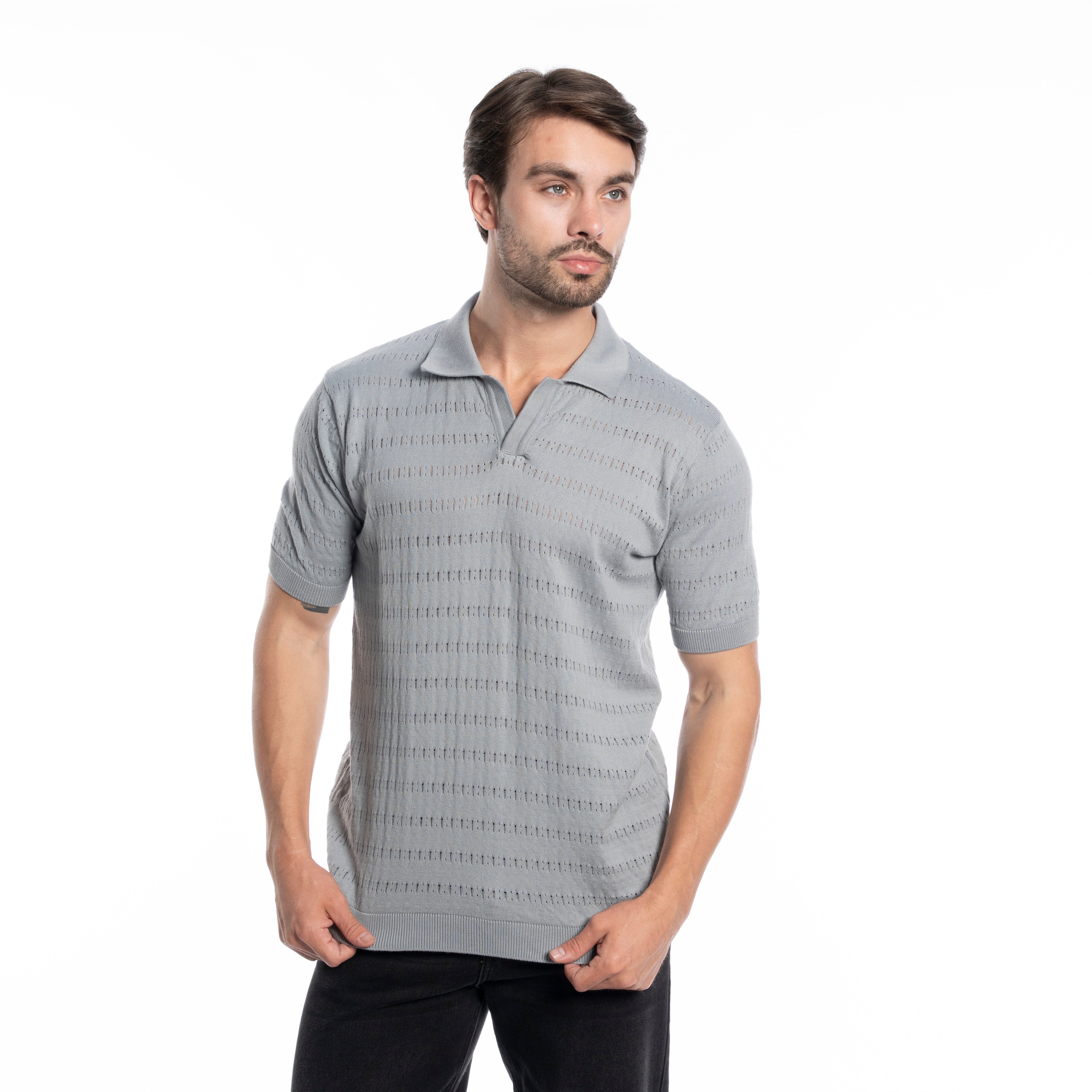 Polo T-shirt - Men - Plain knitted