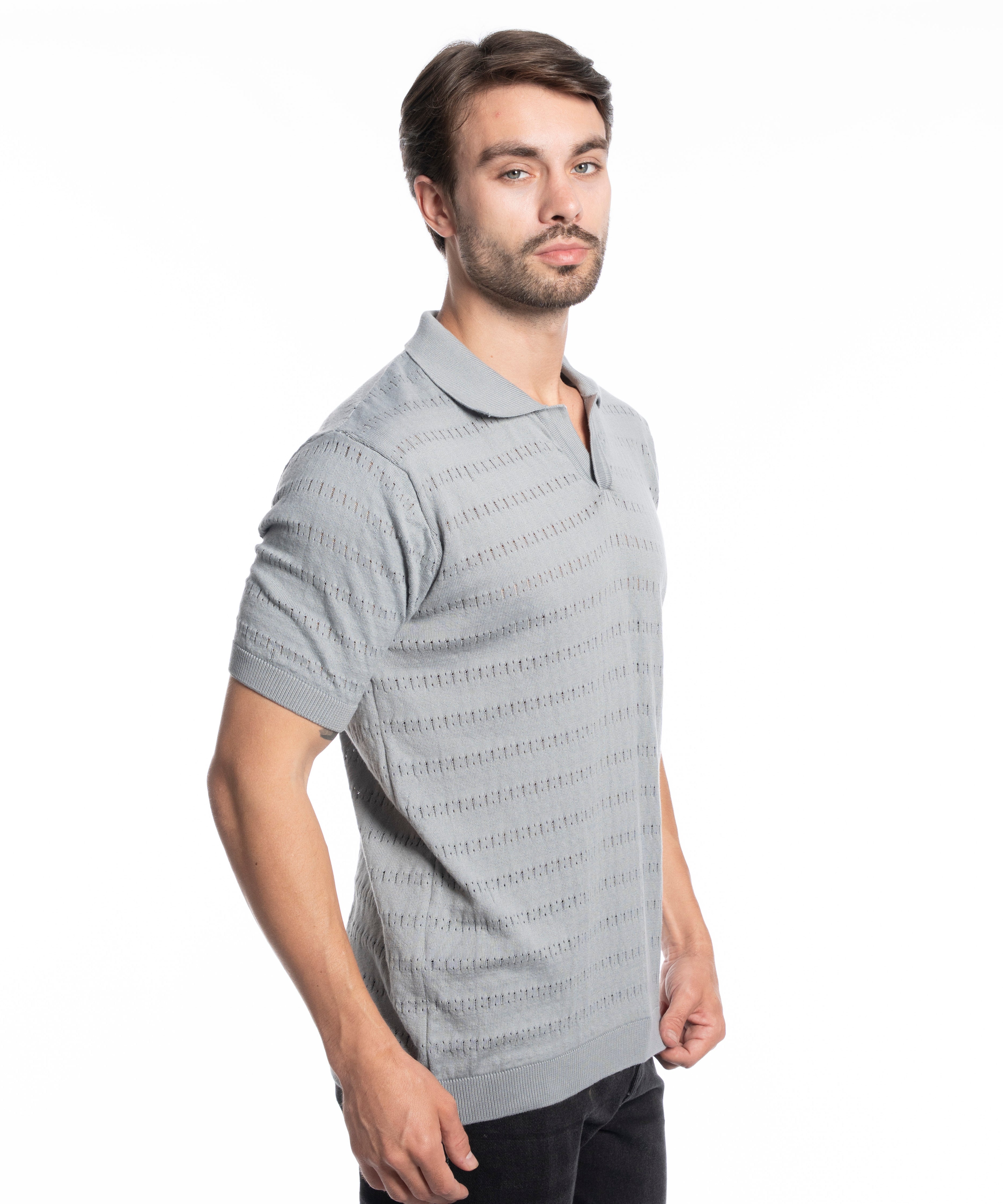 Polo T-shirt - Men - Plain knitted