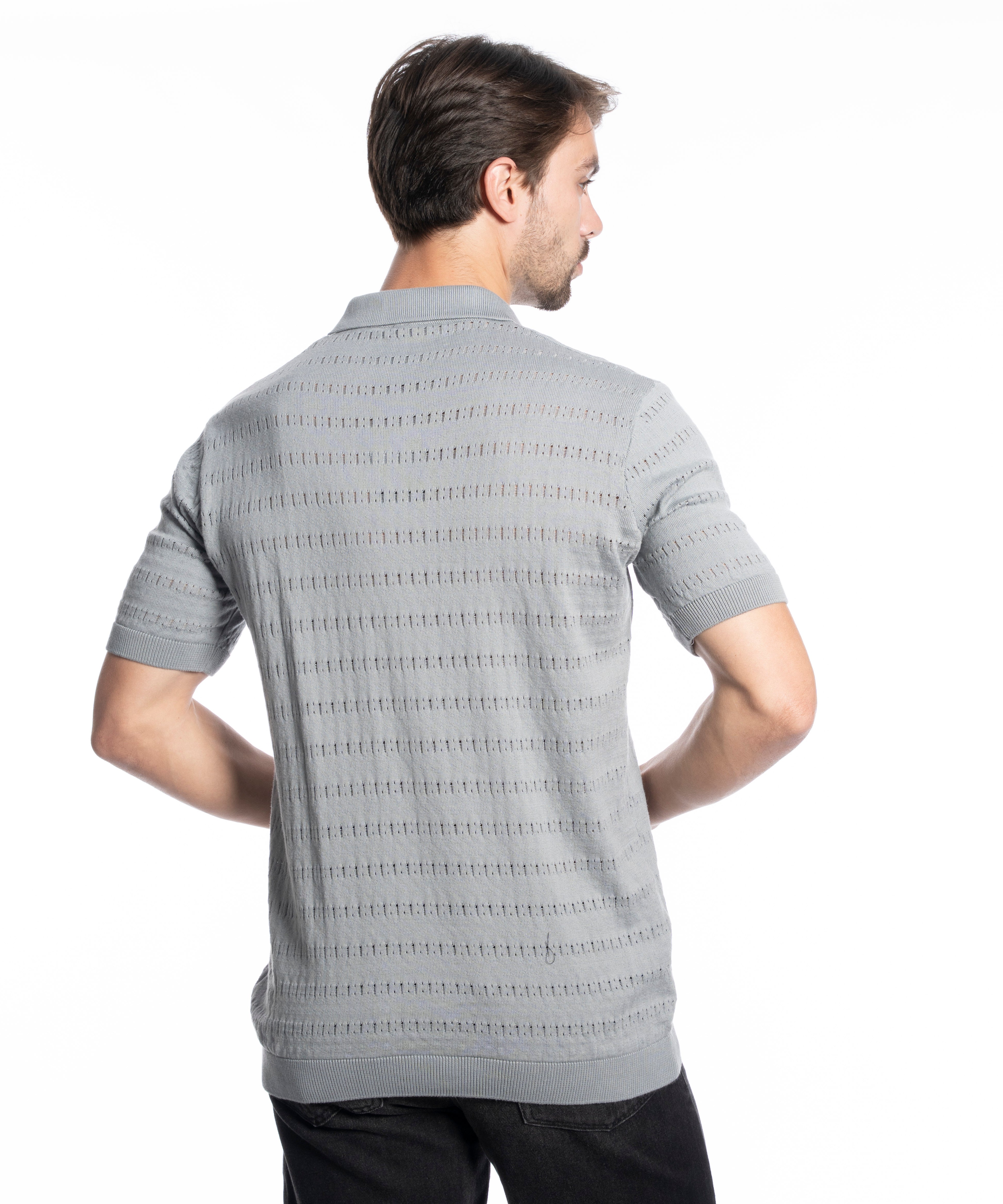 Polo T-shirt - Men - Plain knitted