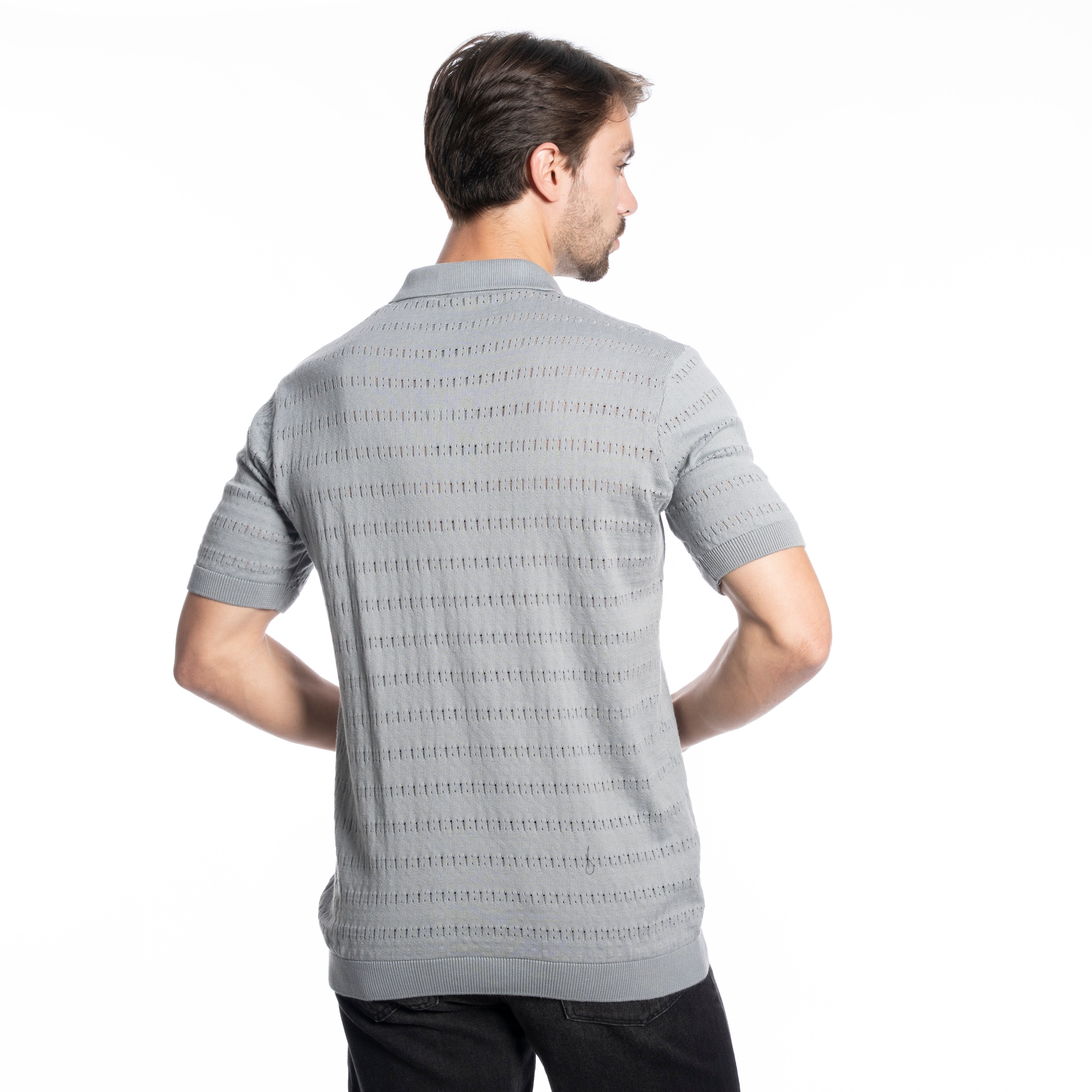 Polo T-shirt - Men - Plain knitted