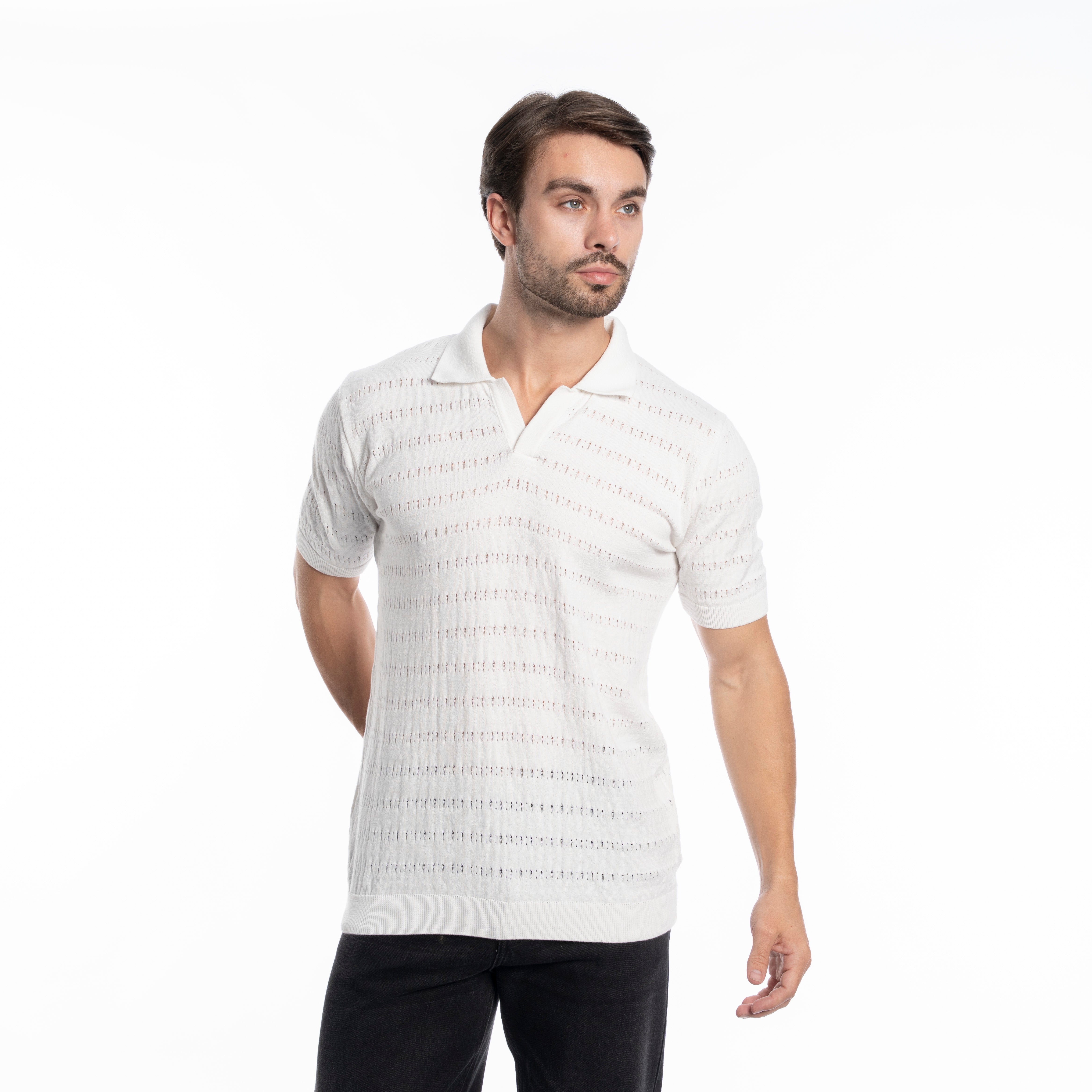 Polo T-shirt - Men - Plain knitted