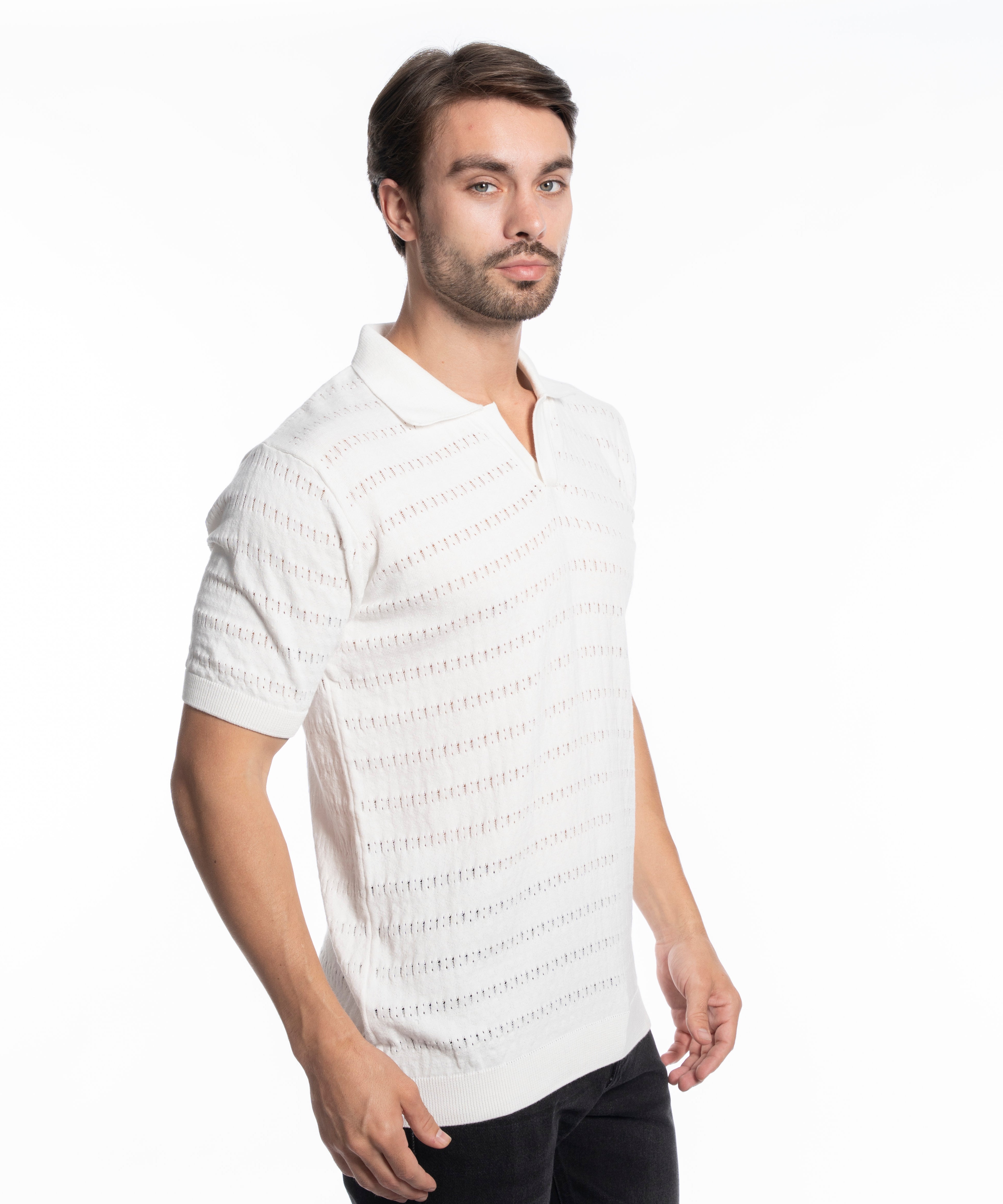 Polo T-shirt - Men - Plain knitted