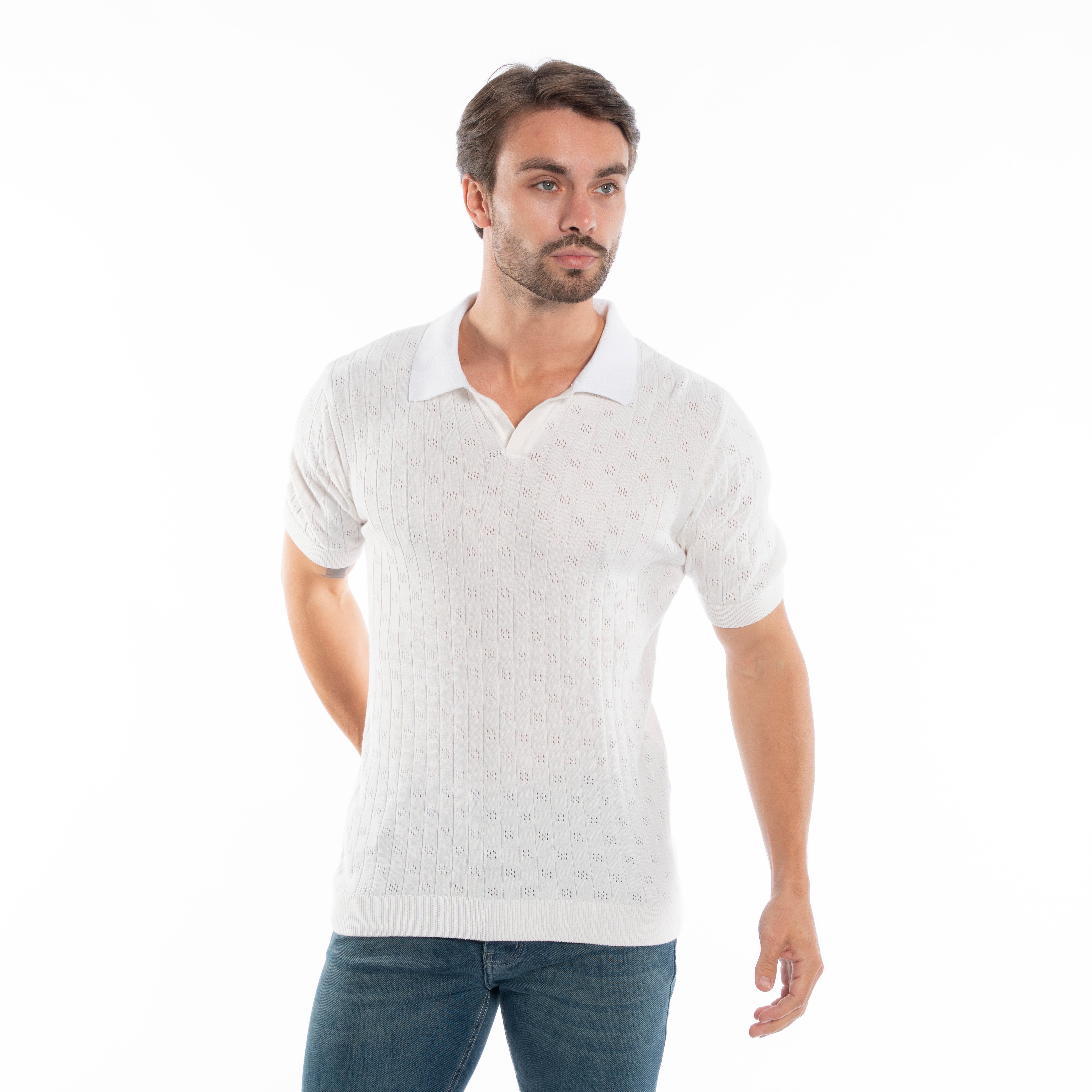 Polo T-shirt - Men - Plain knitted