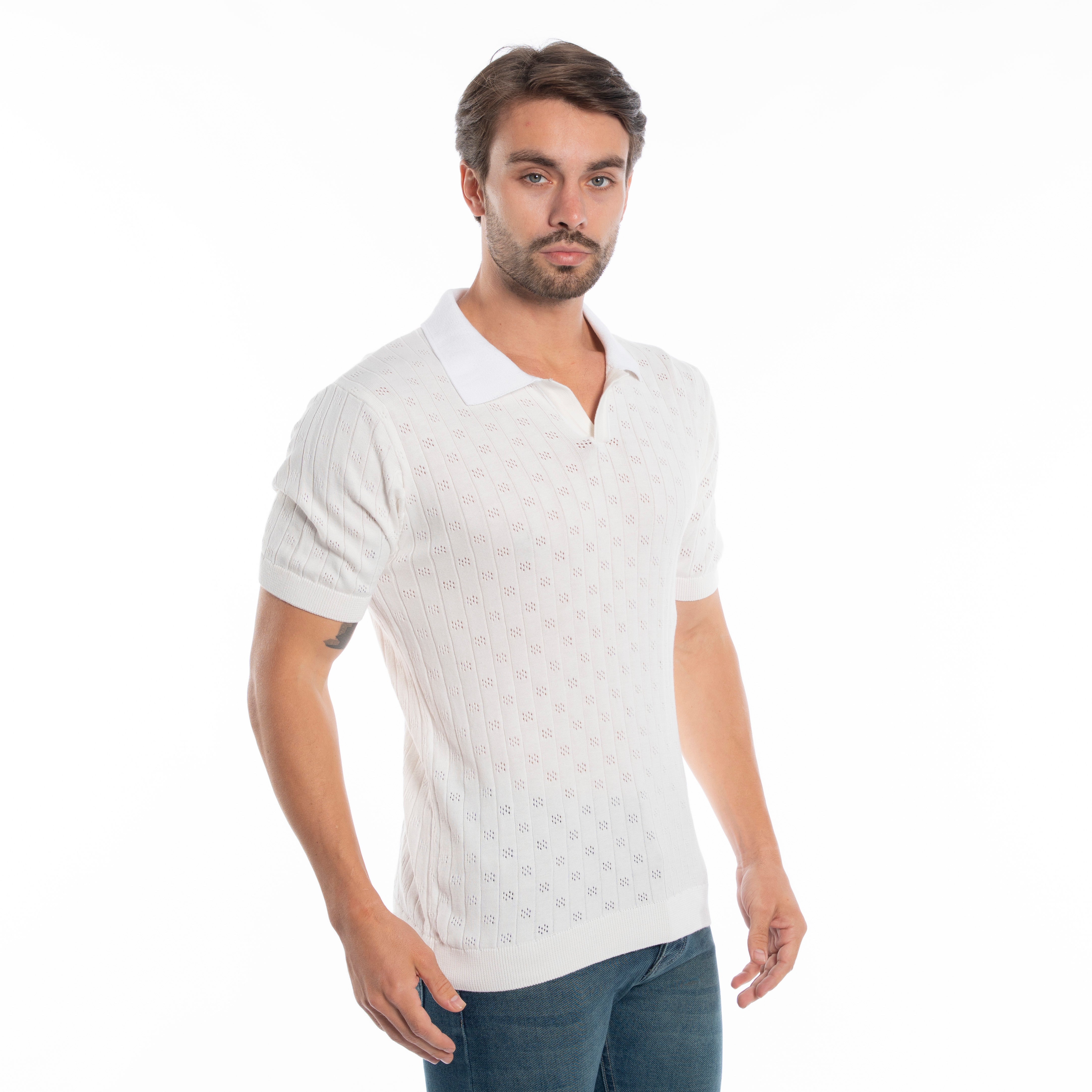 Polo T-shirt - Men - Plain knitted