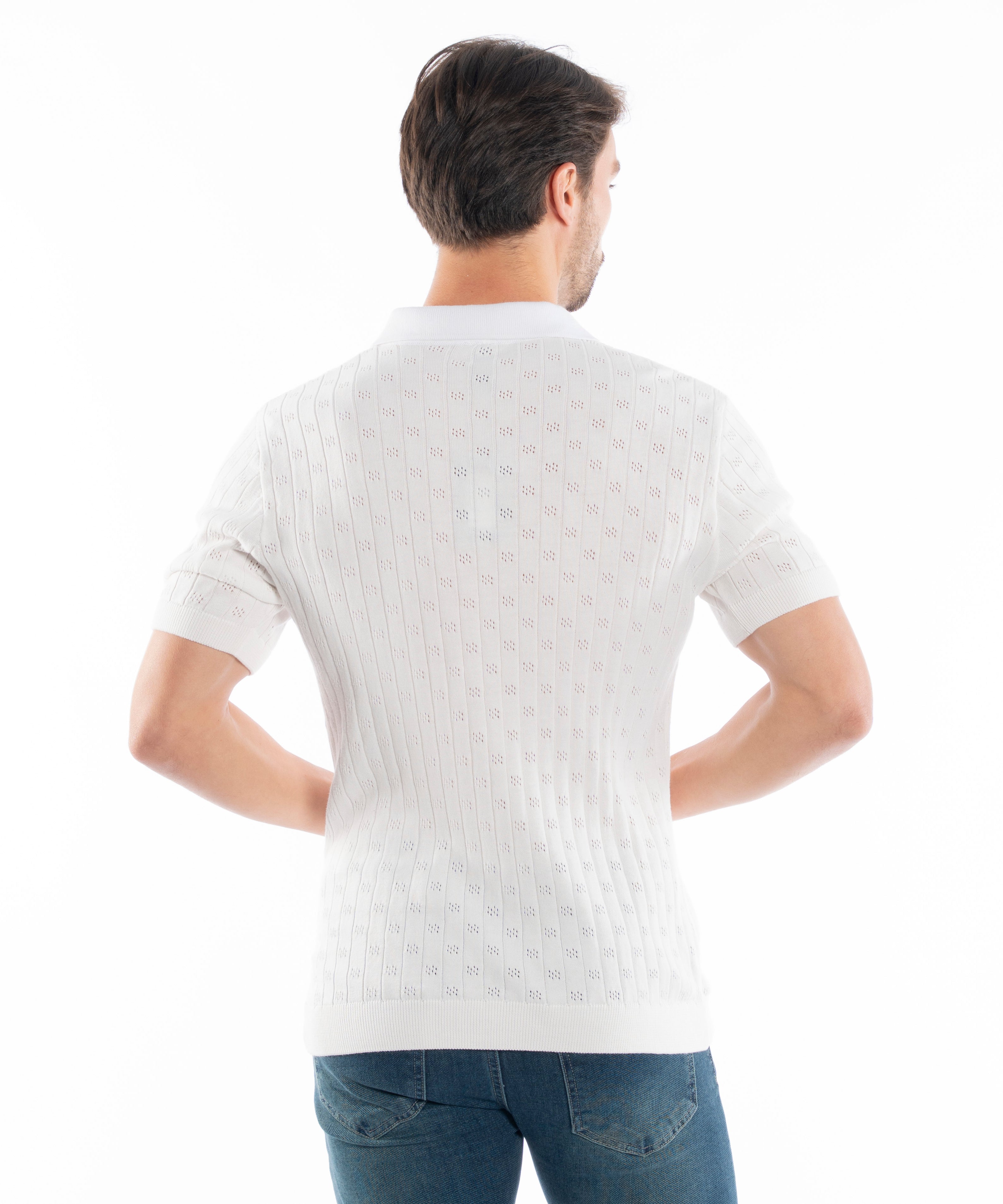 Polo T-shirt - Men - Plain knitted