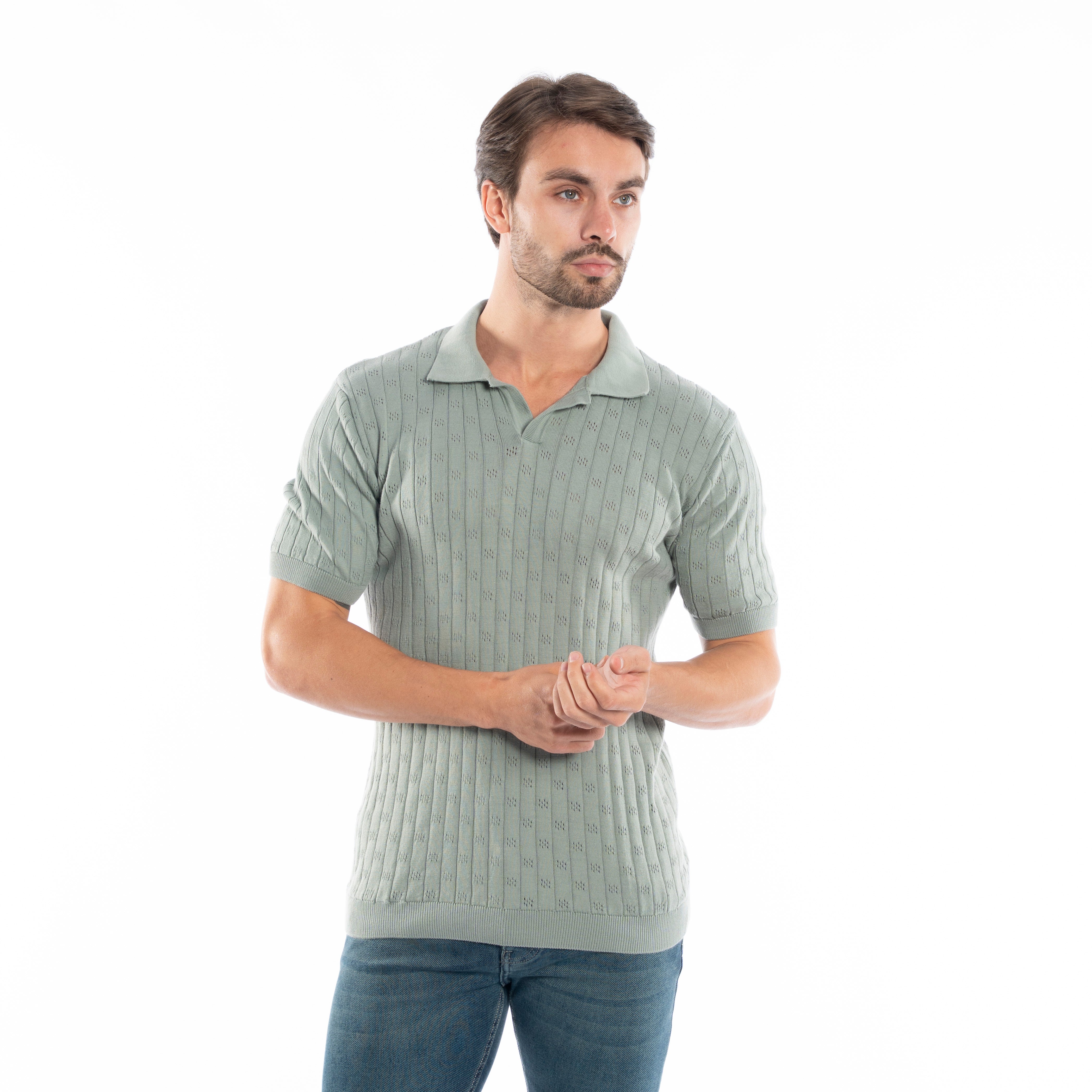 Polo T-shirt - Men - Plain knitted