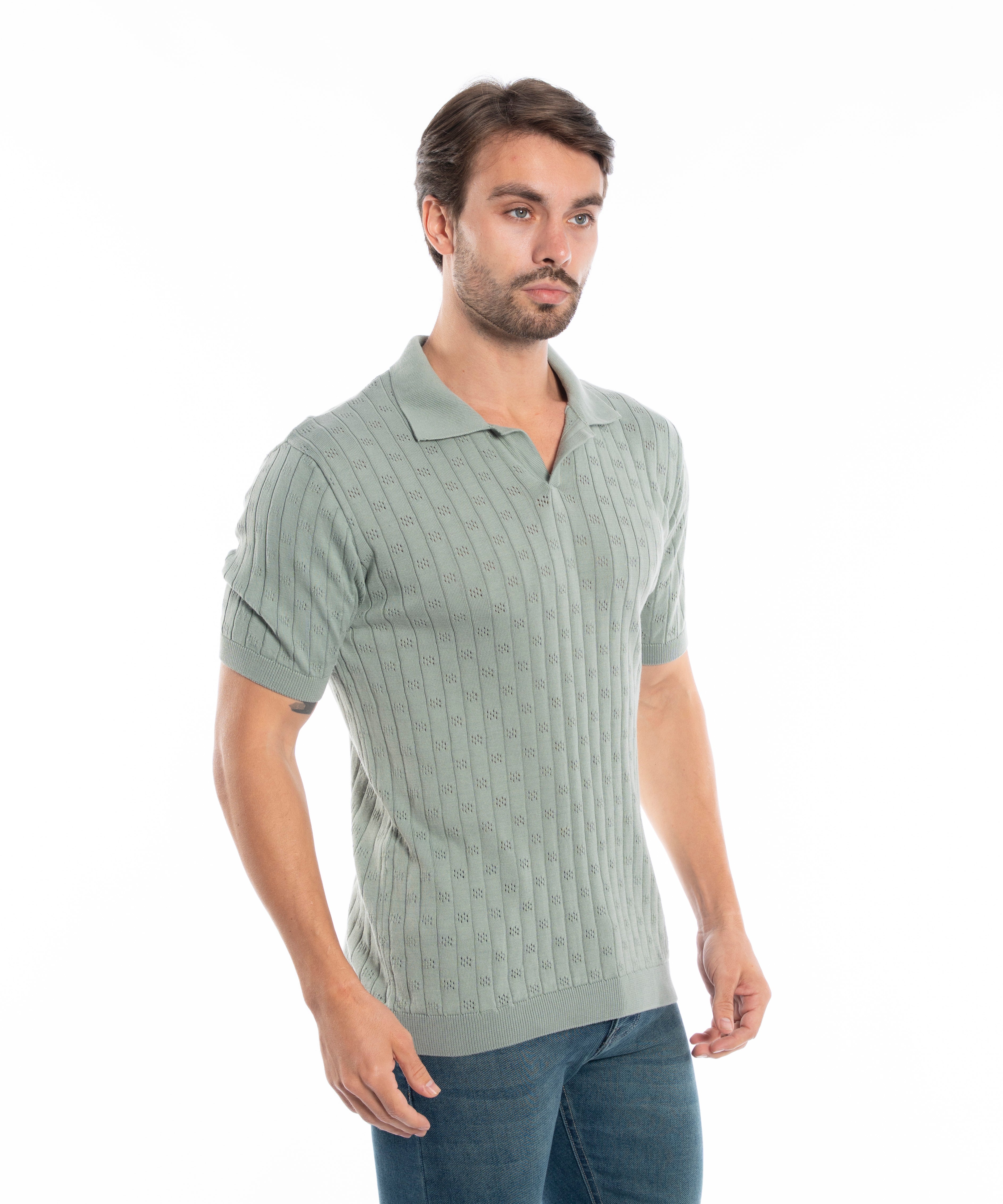 Polo T-shirt - Men - Plain knitted