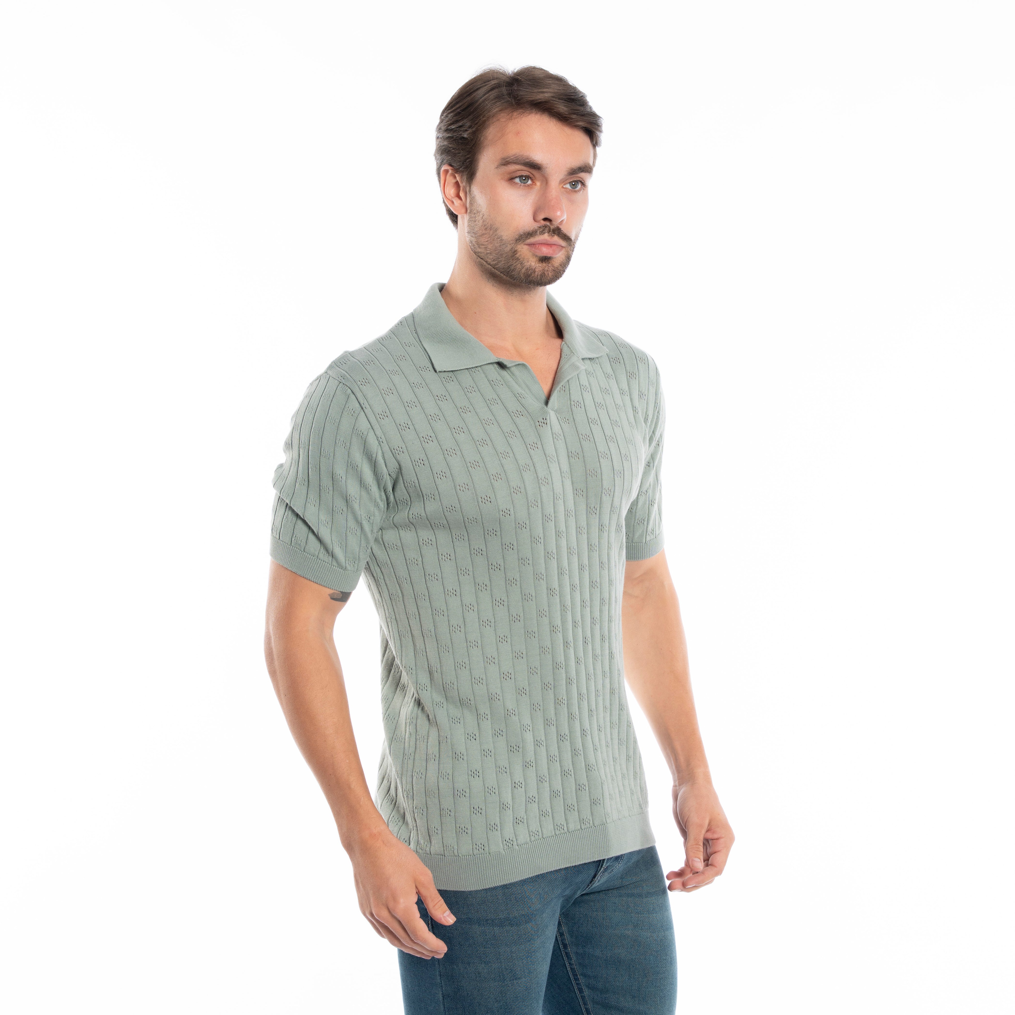 Polo T-shirt - Men - Plain knitted