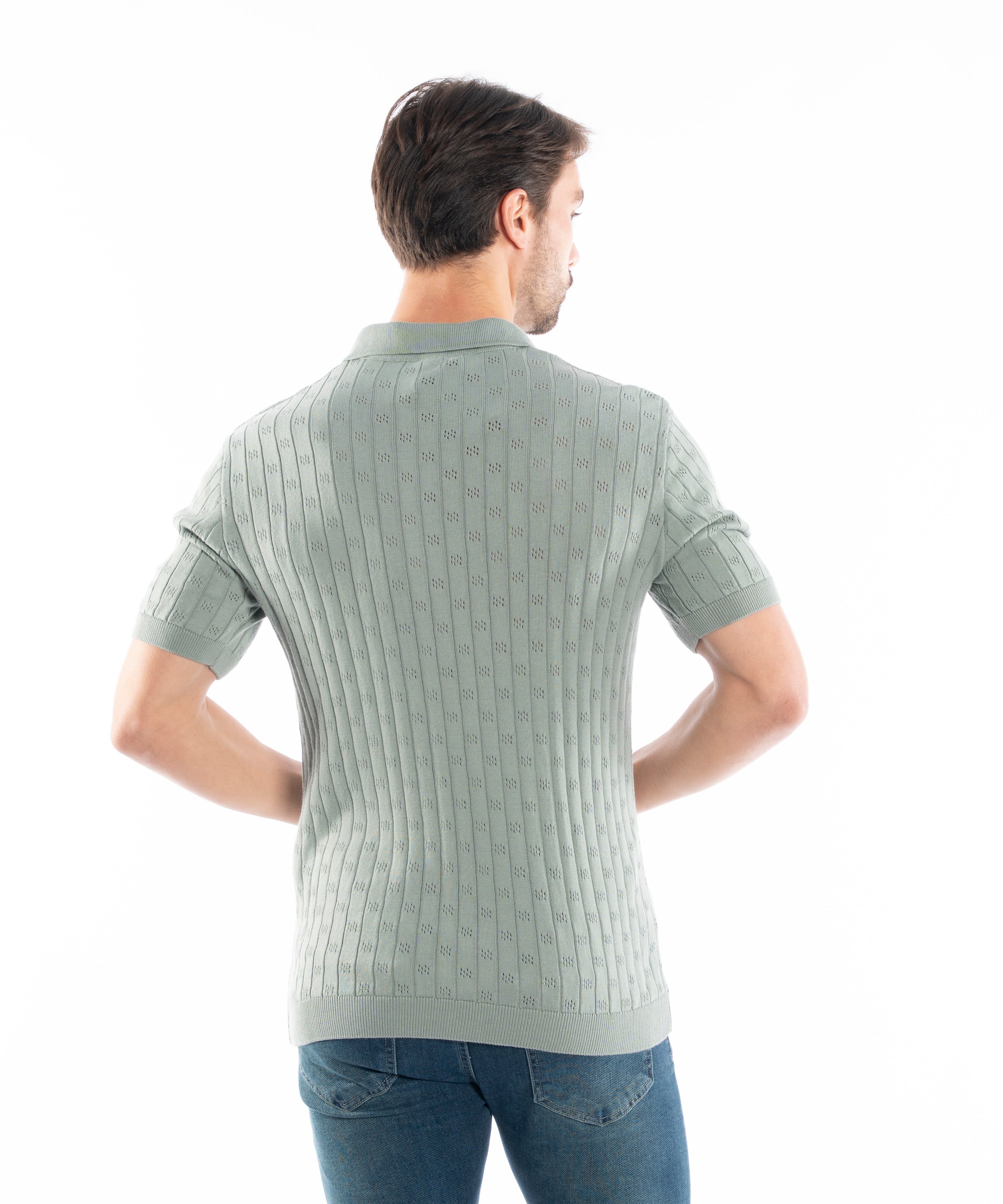 Polo T-shirt - Men - Plain knitted