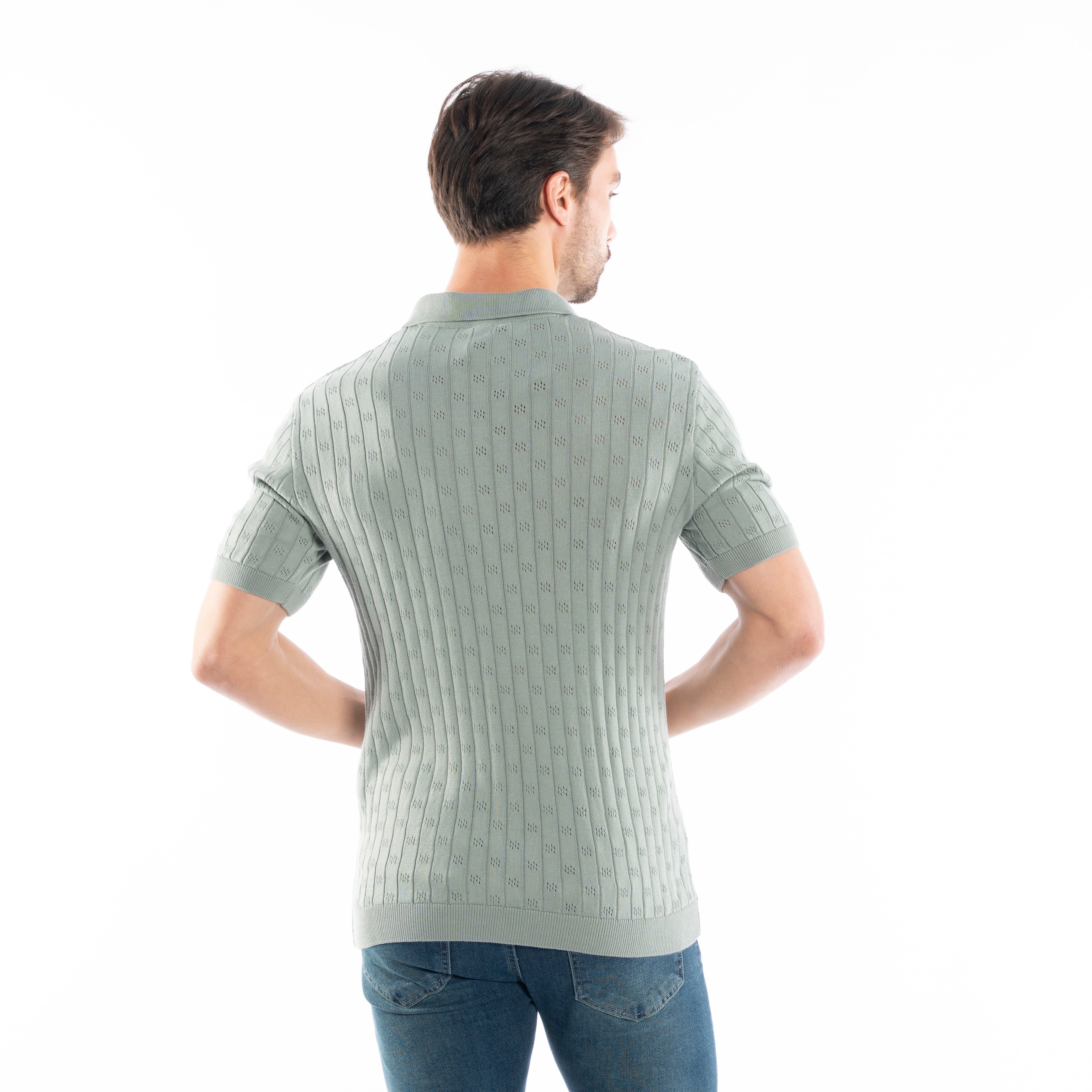 Polo T-shirt - Men - Plain knitted