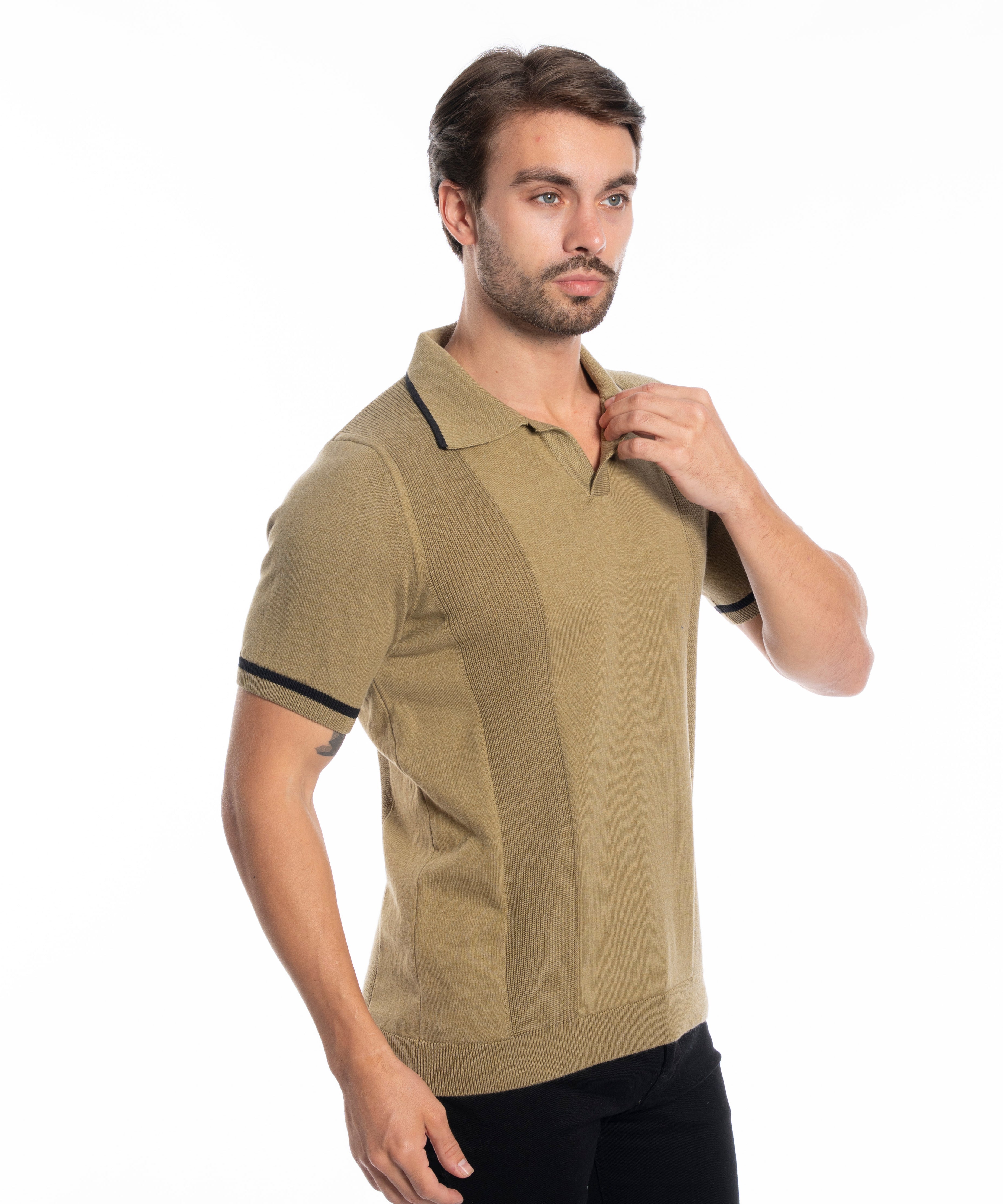 Polo T-shirt - Men - Plain knitted
