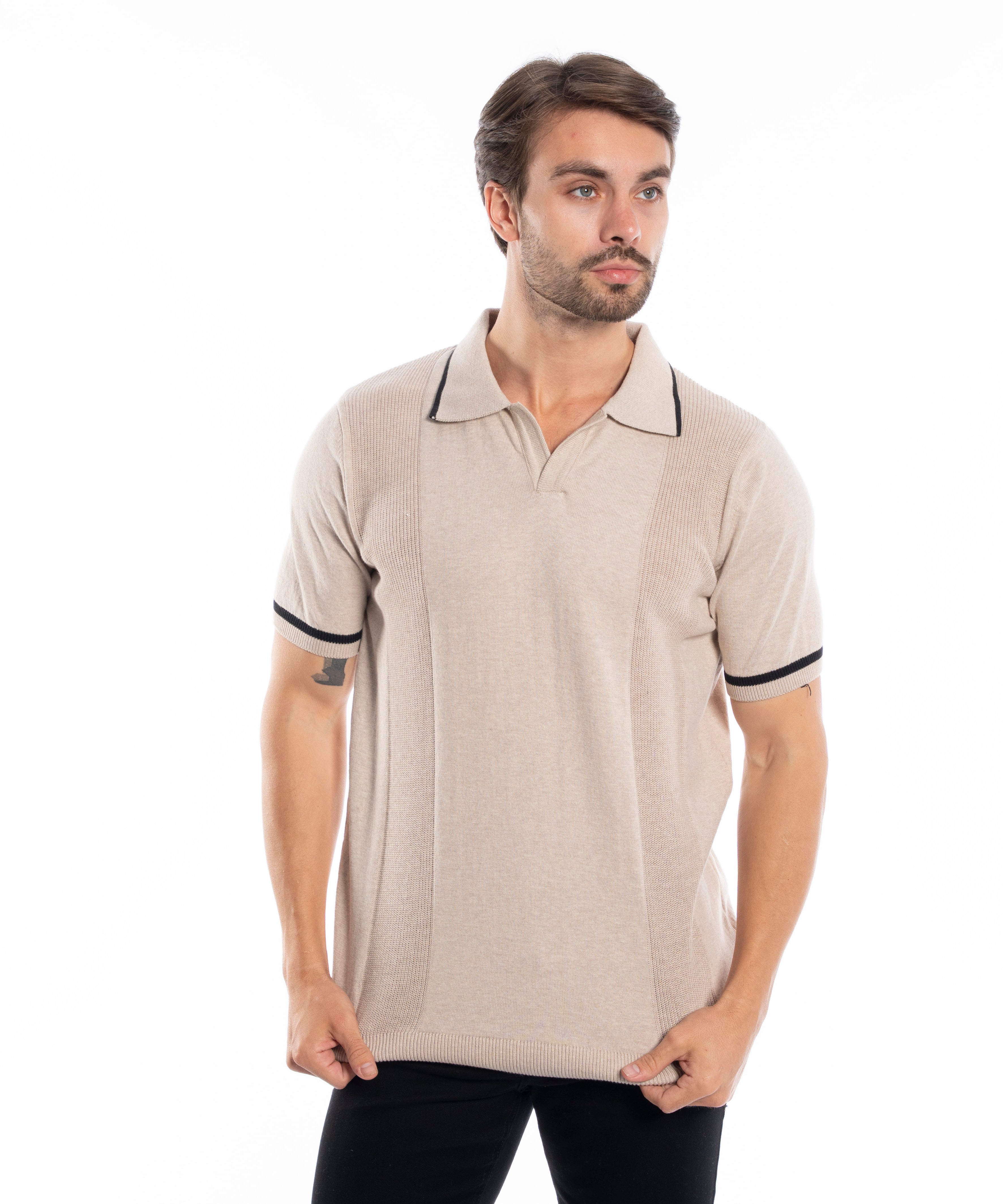 Polo T-shirt - Men - Plain knitted