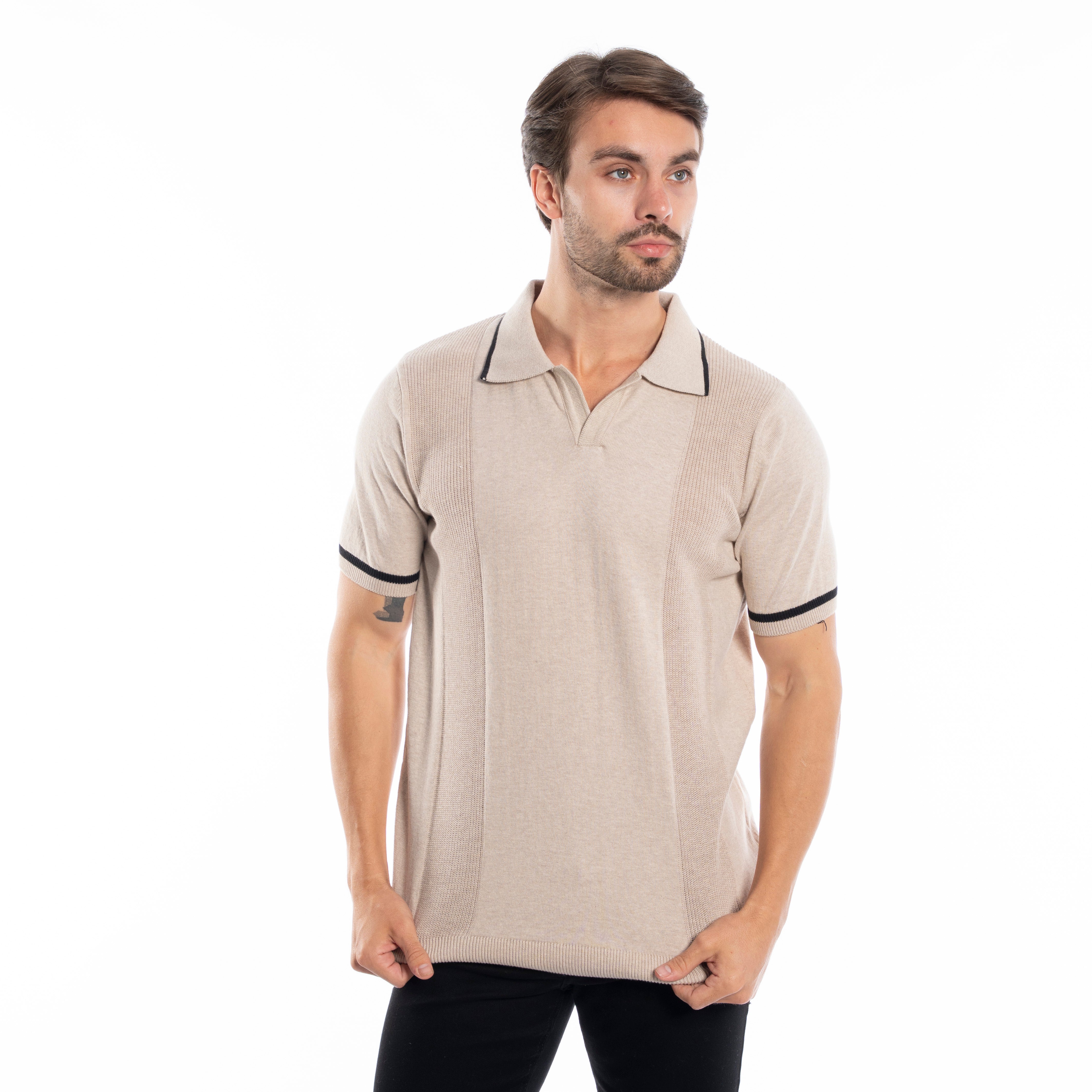 Polo T-shirt - Men - Plain knitted