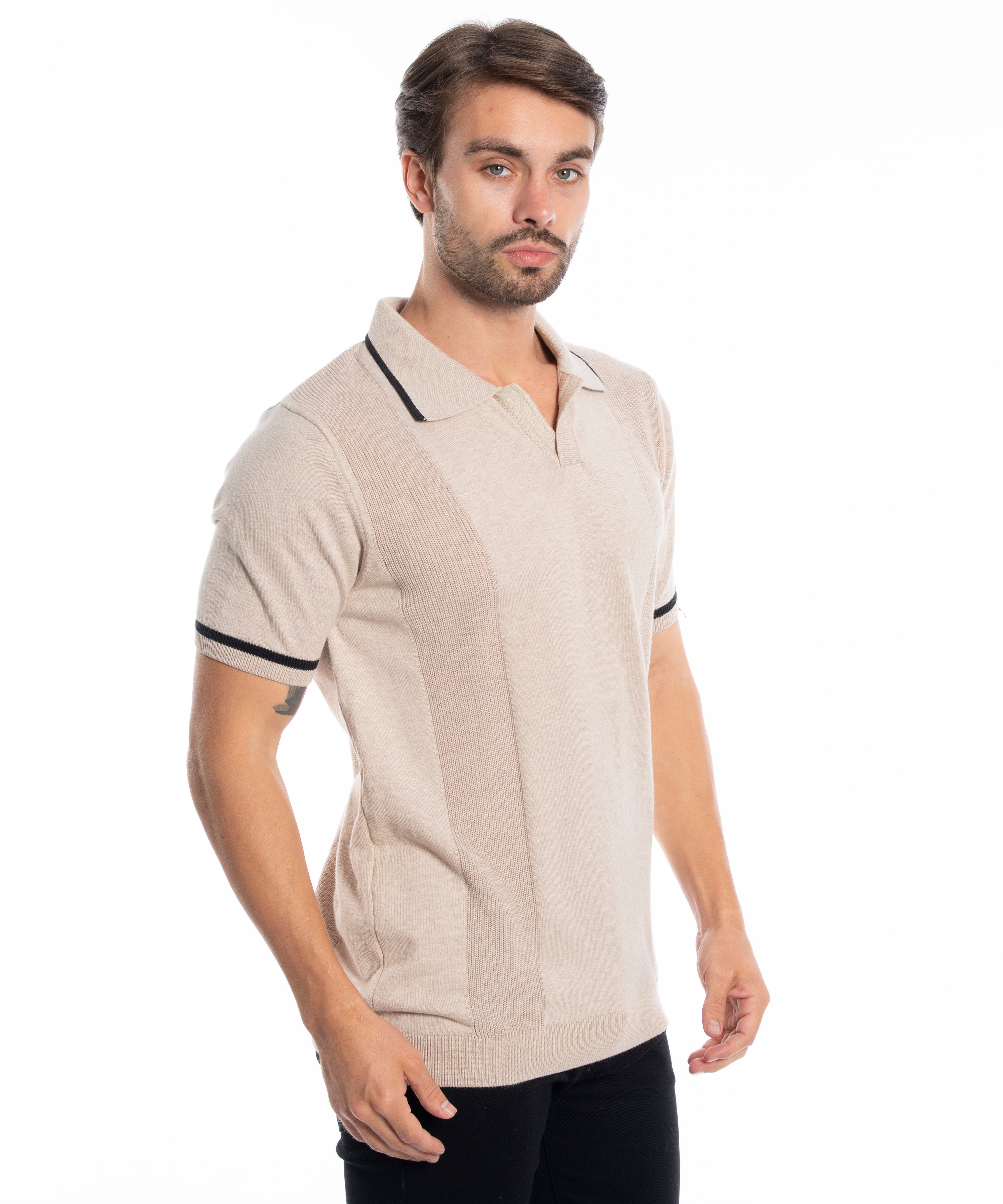 Polo T-shirt - Men - Plain knitted