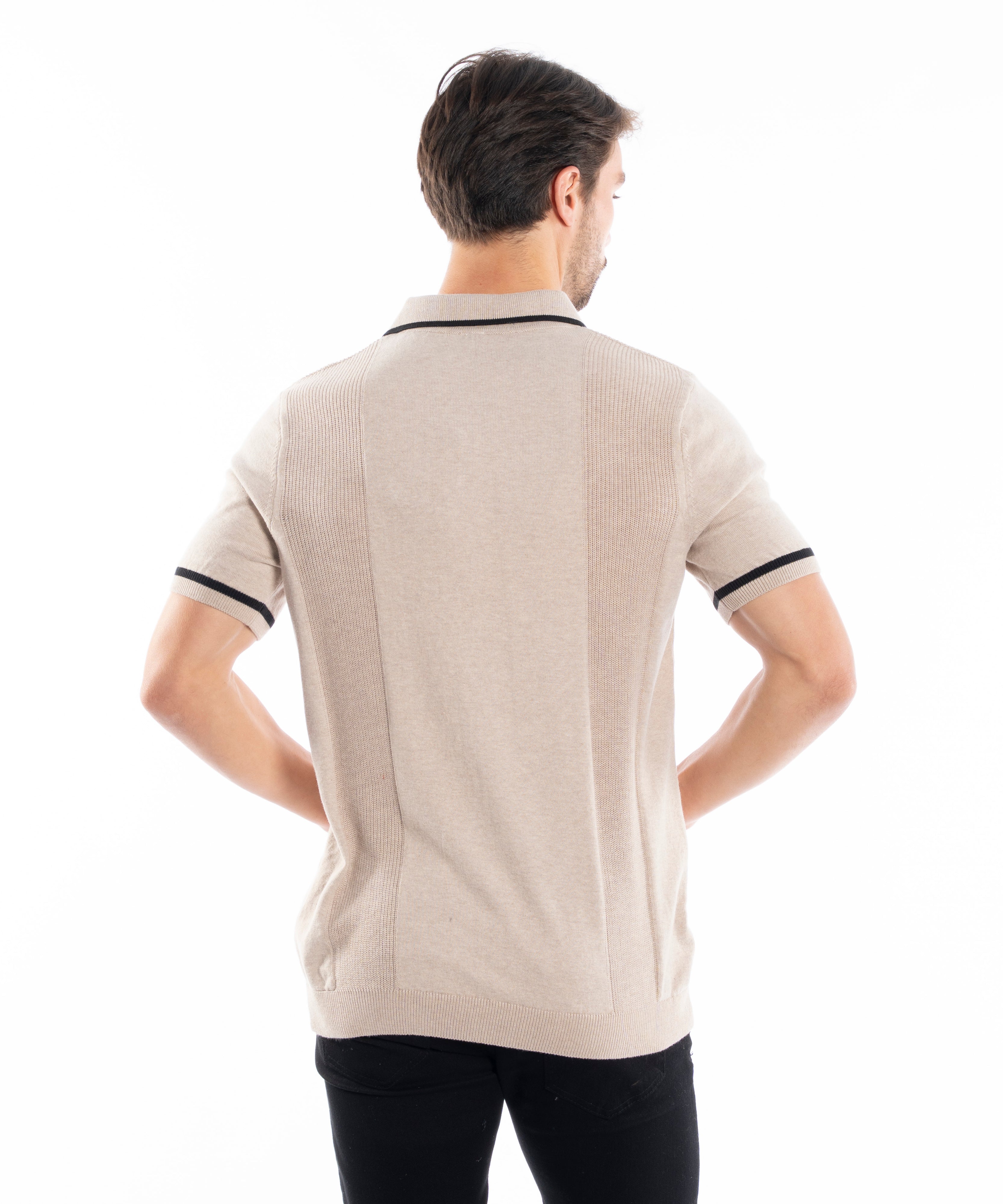 Polo T-shirt - Men - Plain knitted