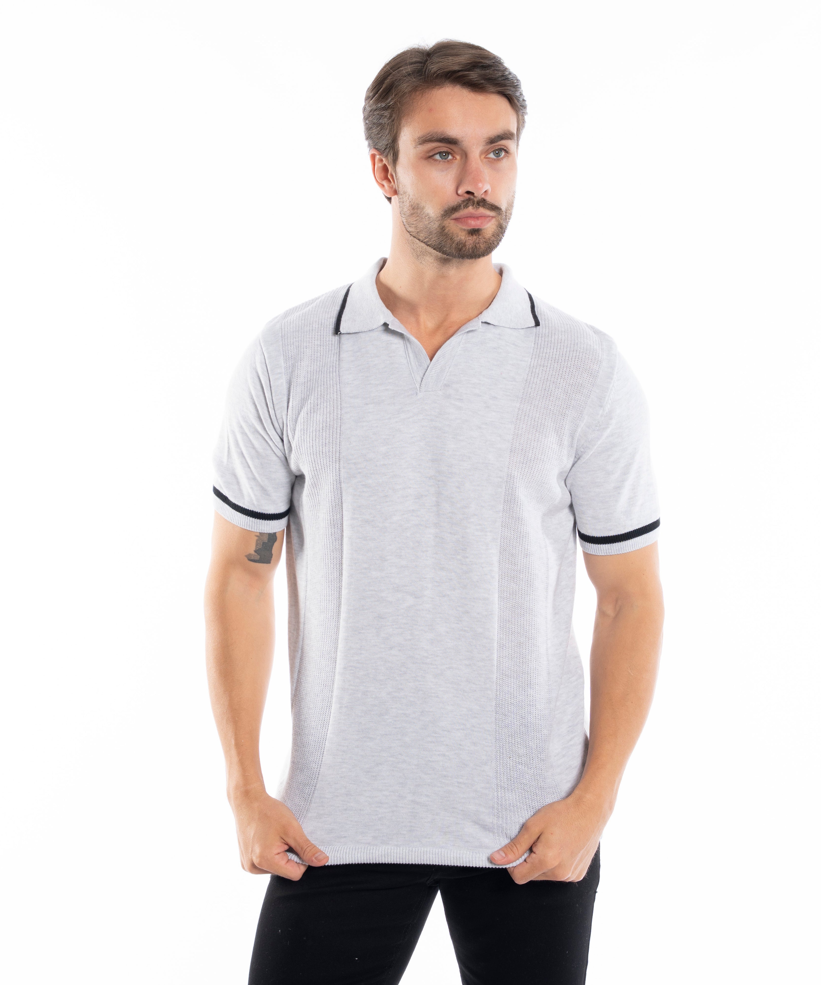 Polo T-shirt - Men - Plain knitted