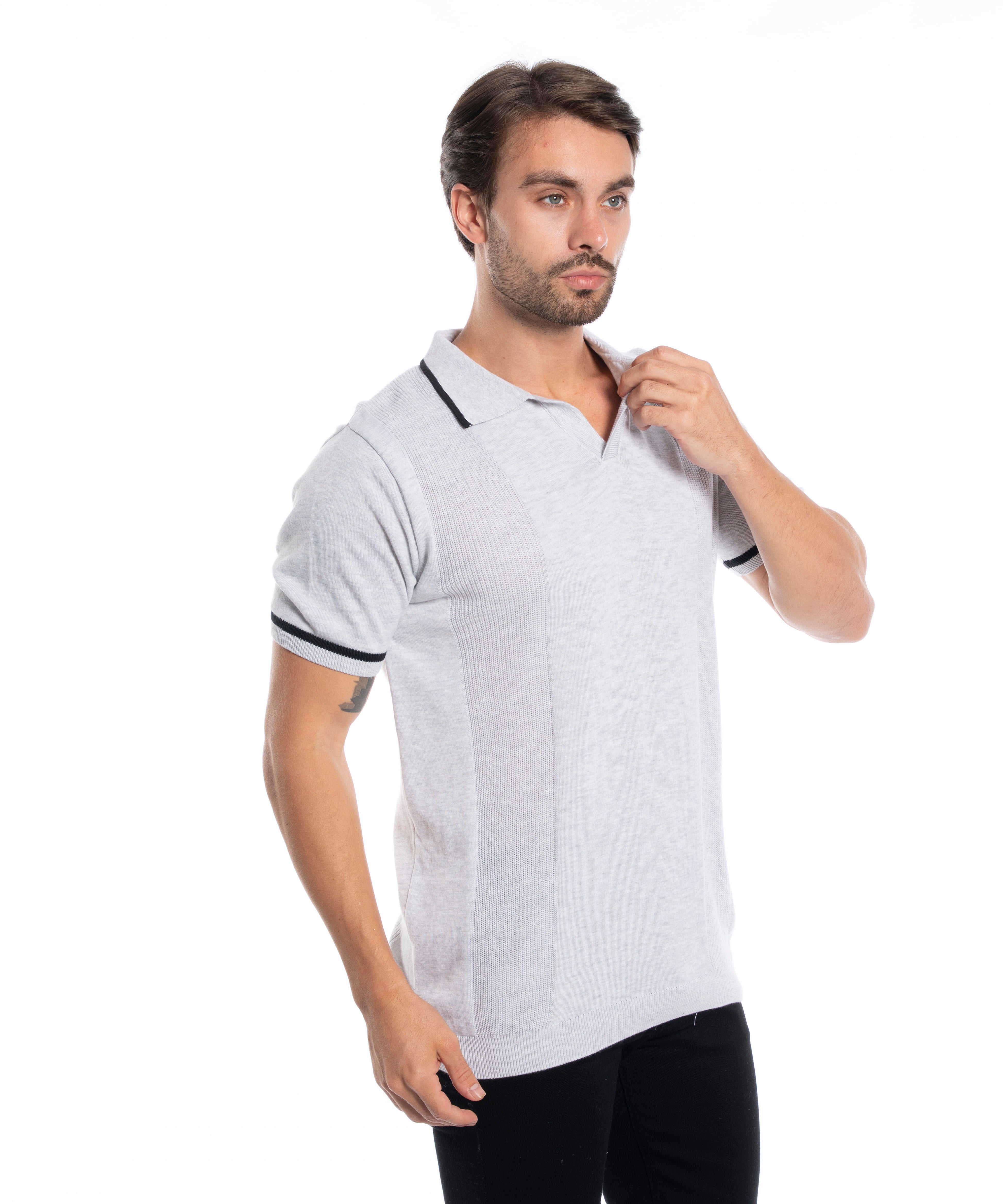 Polo T-shirt - Men - Plain knitted