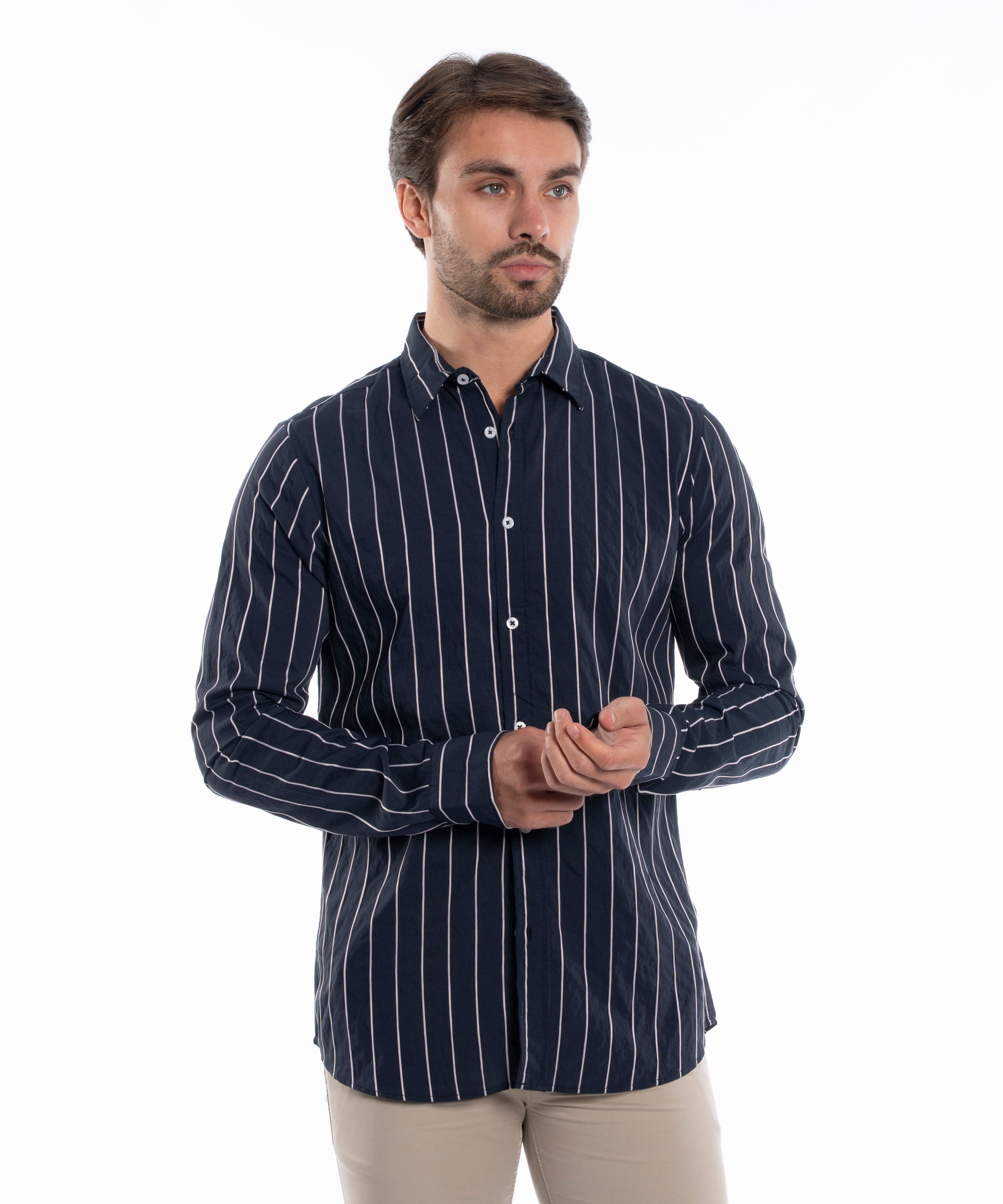 Long Sleeve Shirt Men Striped