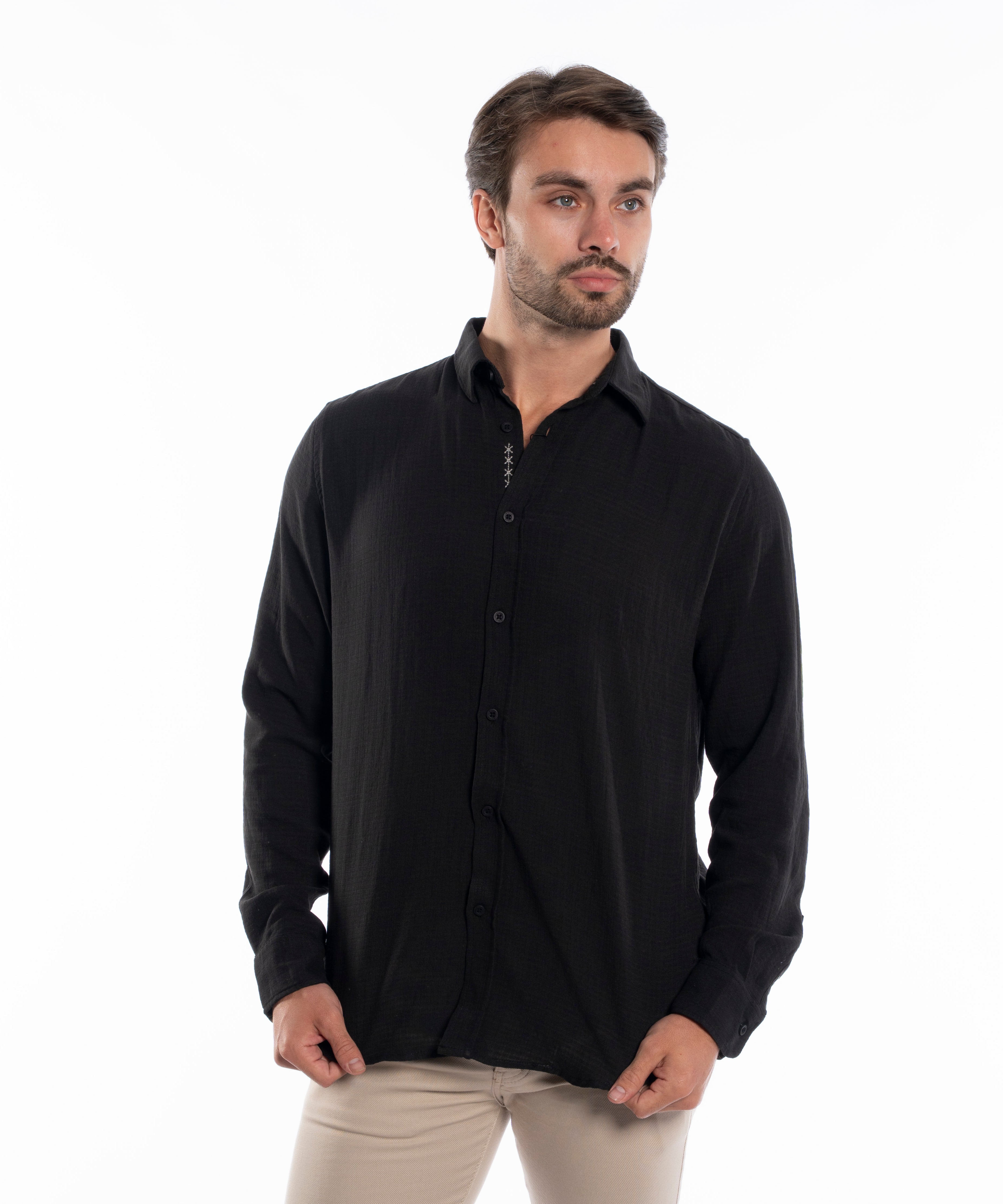 Long Sleeve Shirt - Men - Plain