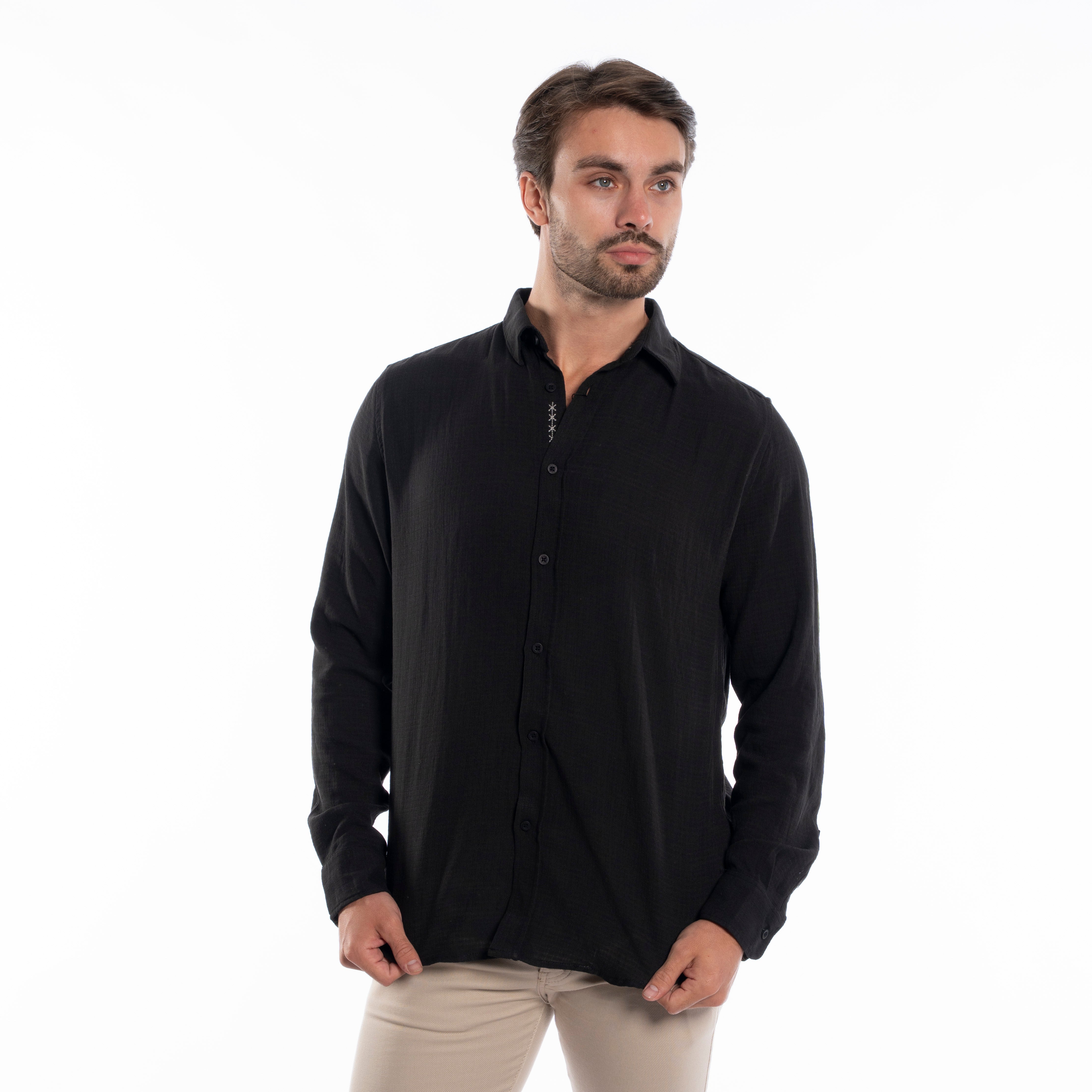 Long Sleeve Shirt - Men - Plain