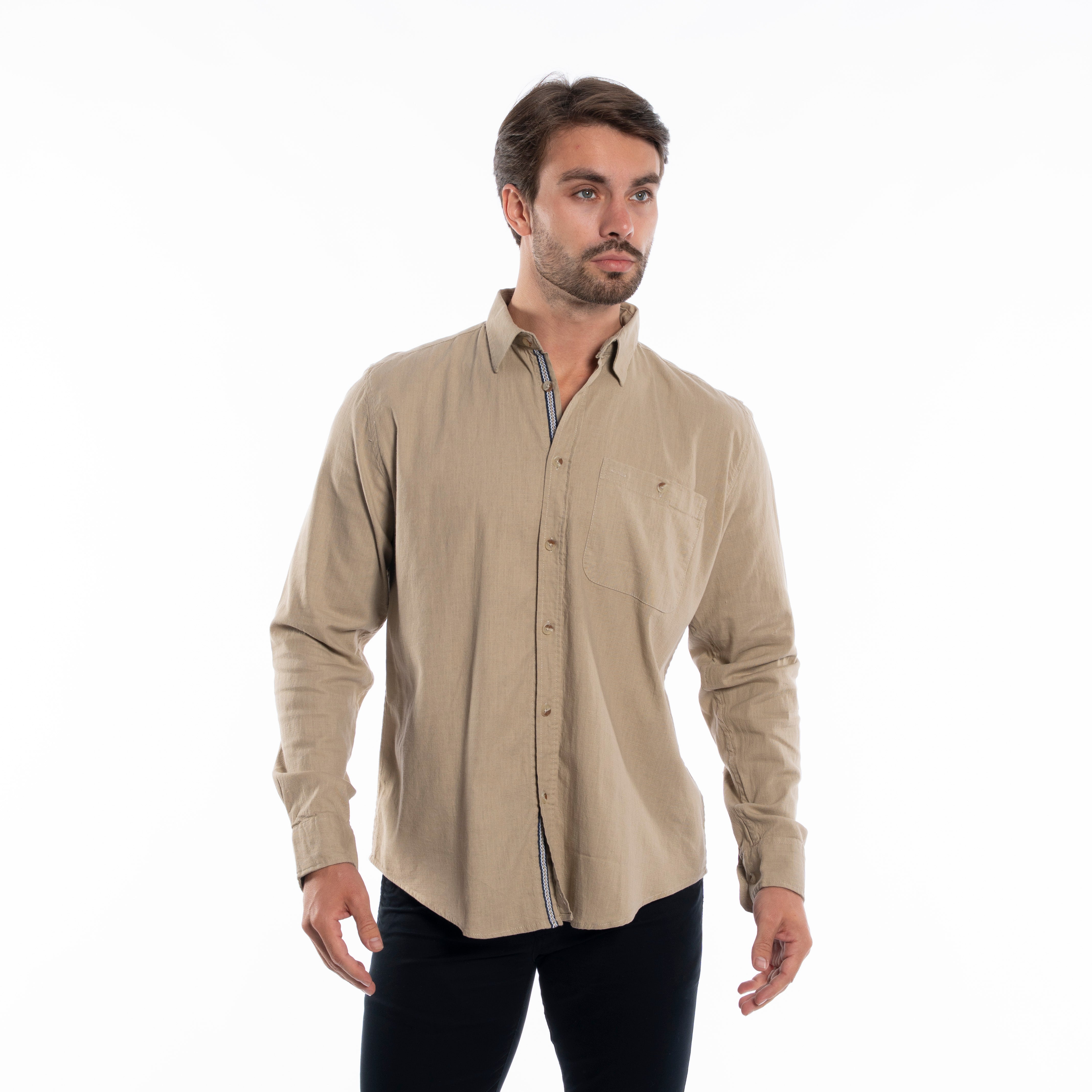 Long Sleeve Shirt - Men - Plain