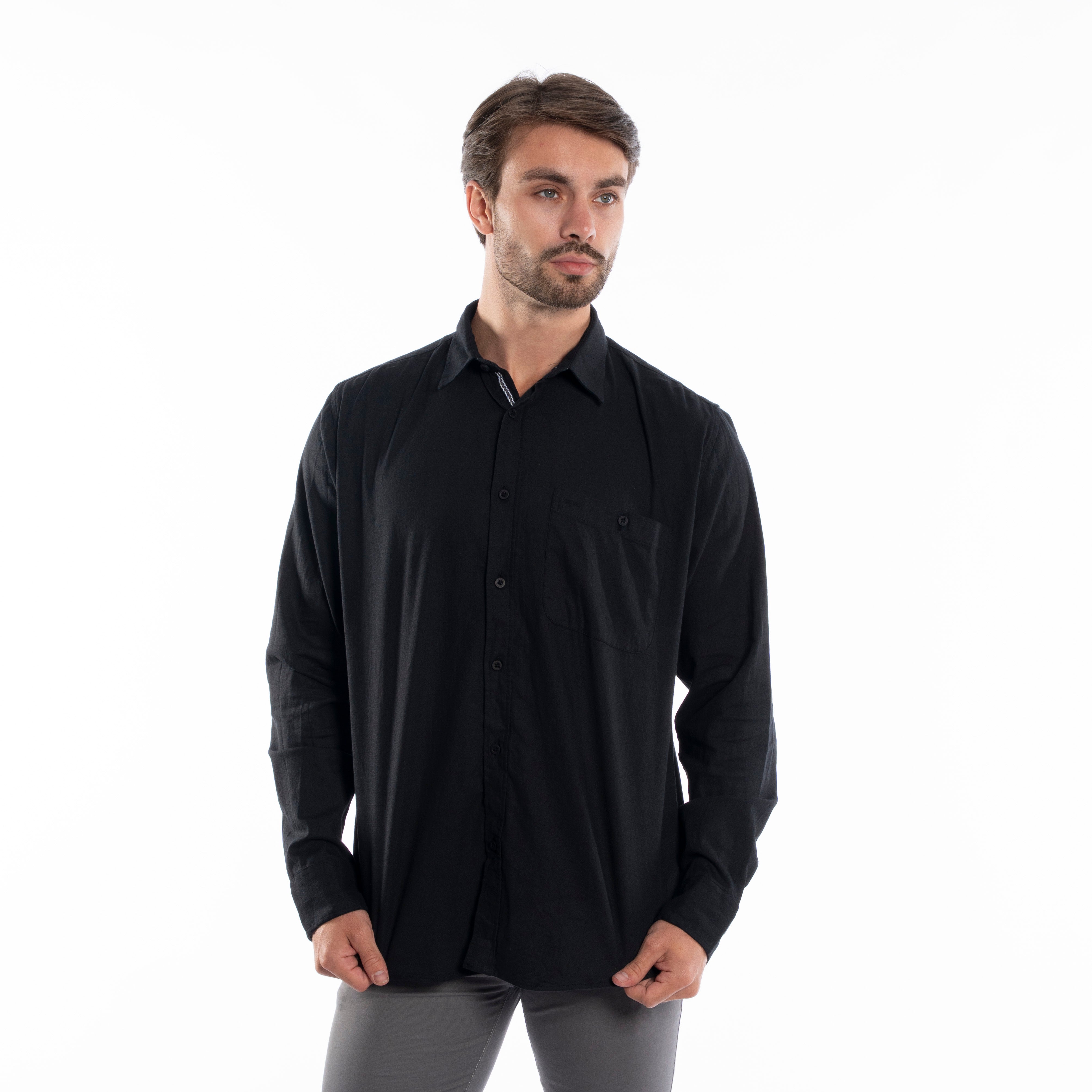 Long Sleeve Shirt - Men - Plain