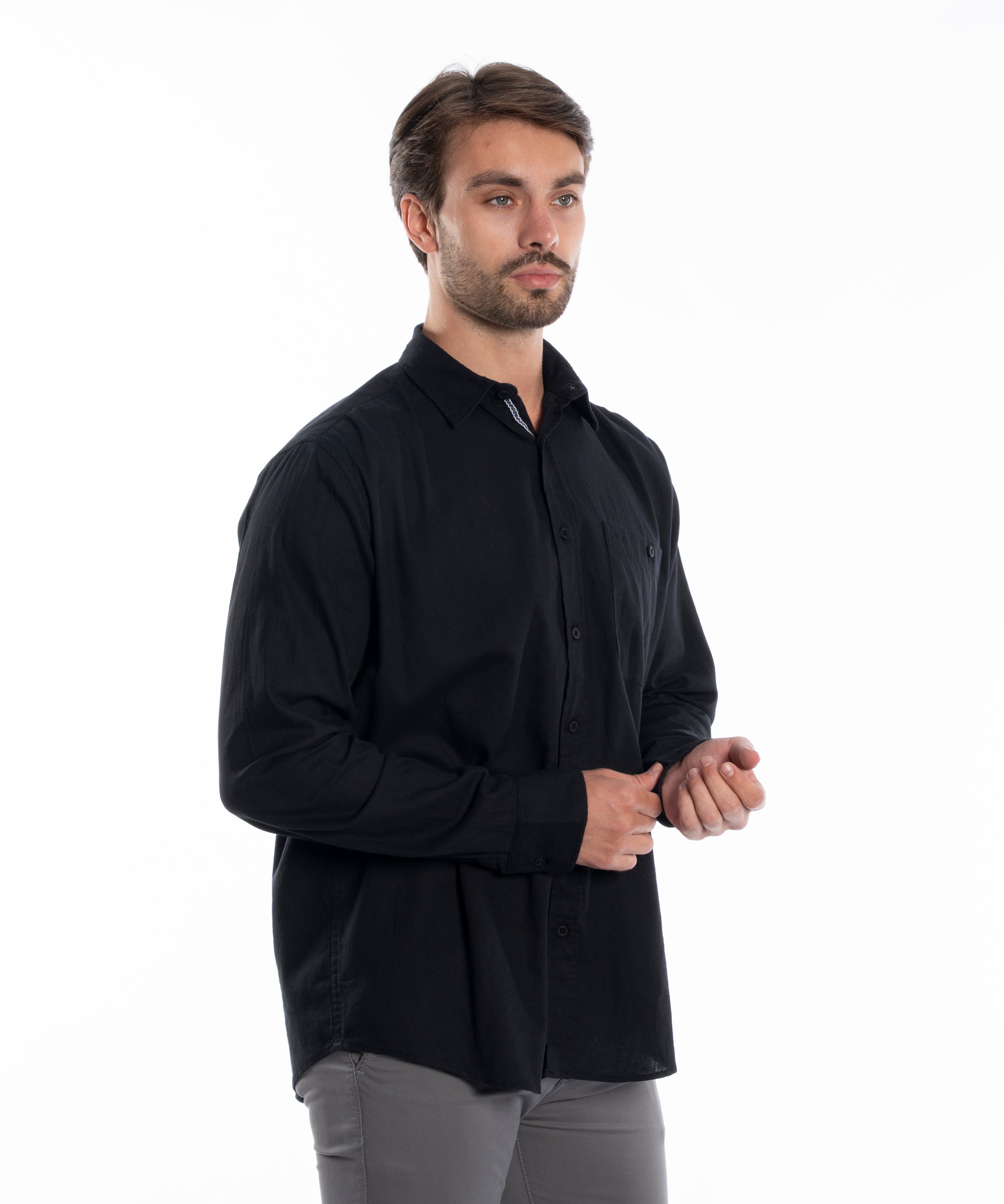 Long Sleeve Shirt - Men - Plain