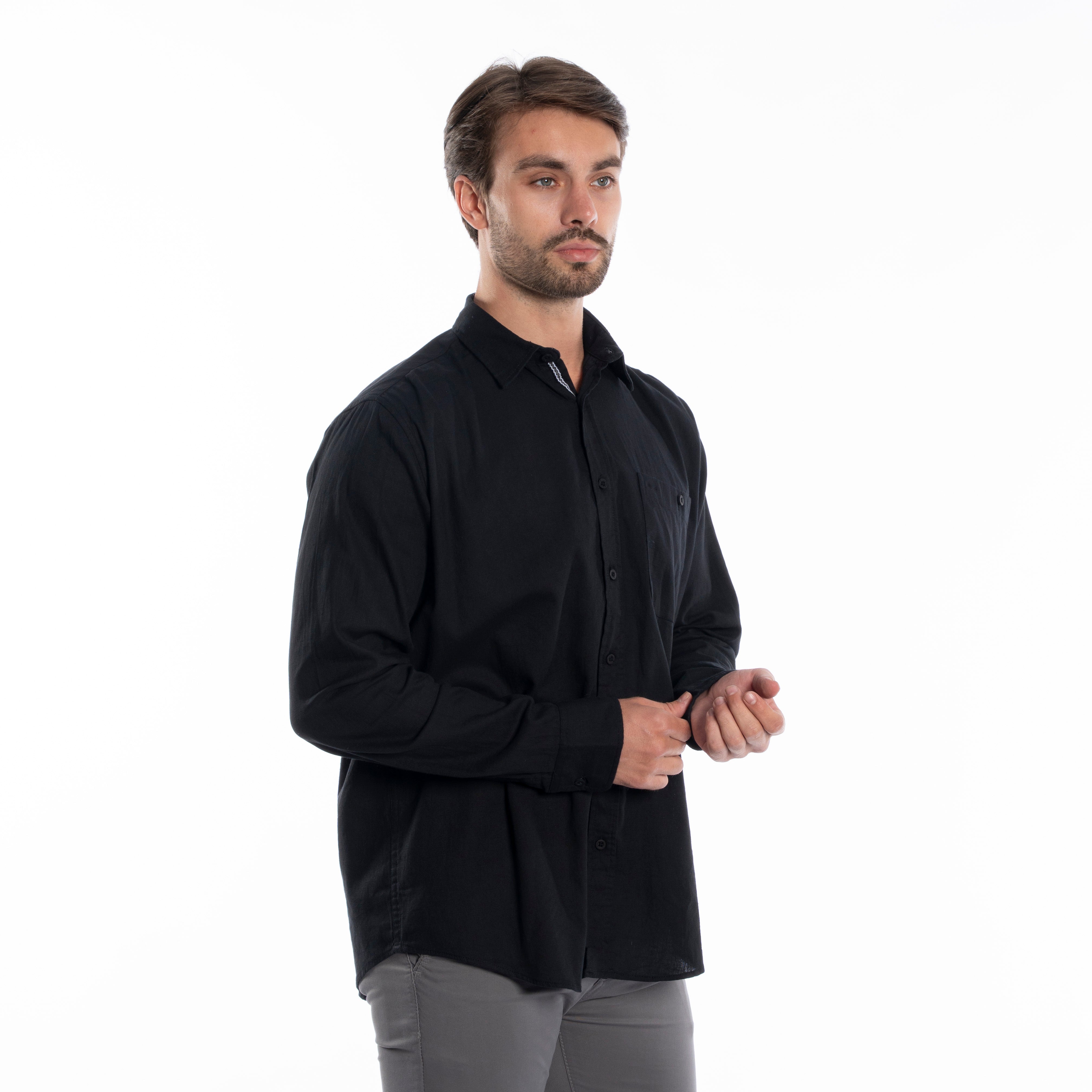 Long Sleeve Shirt - Men - Plain