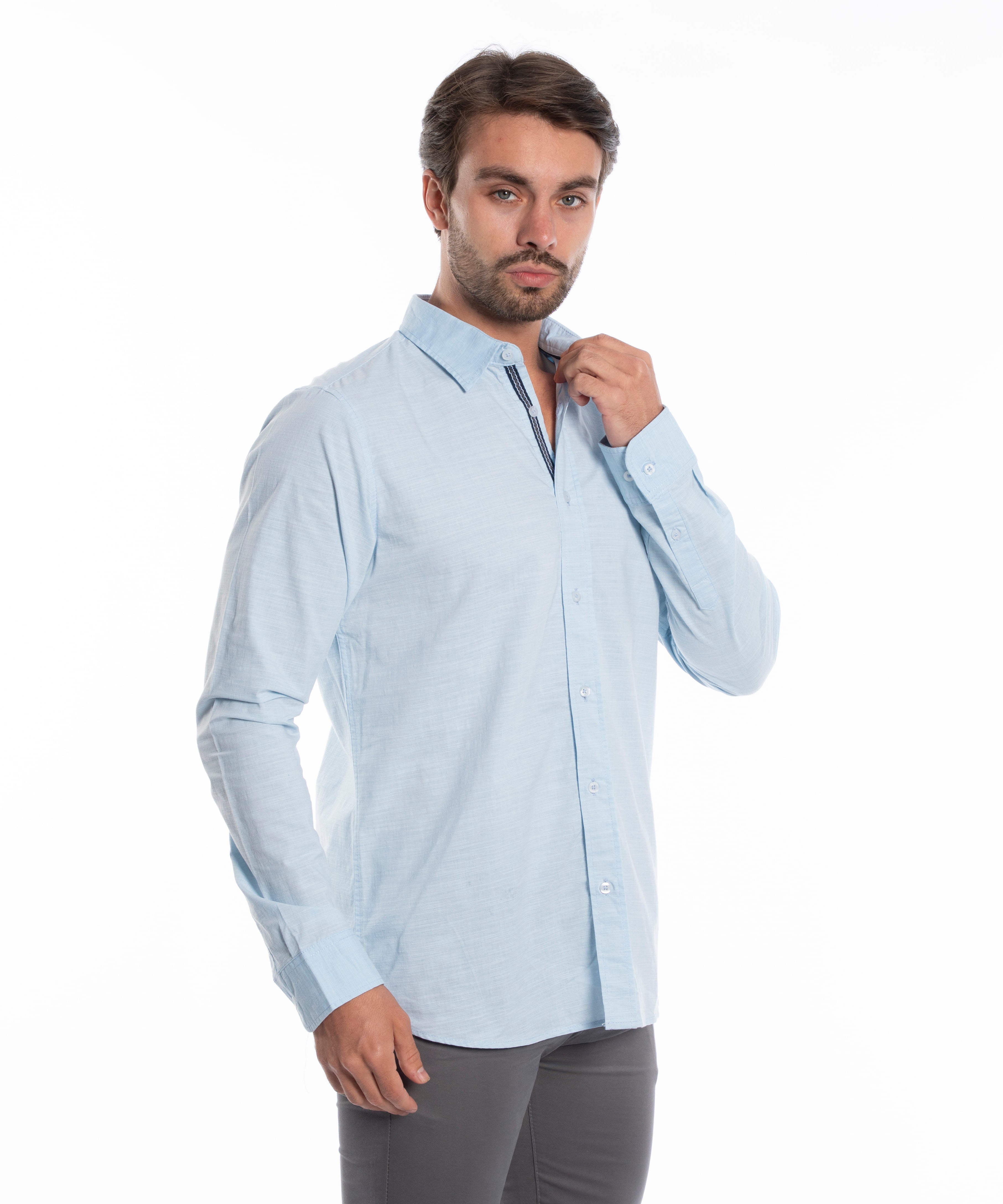 Long Sleeve Shirt - Men - Plain