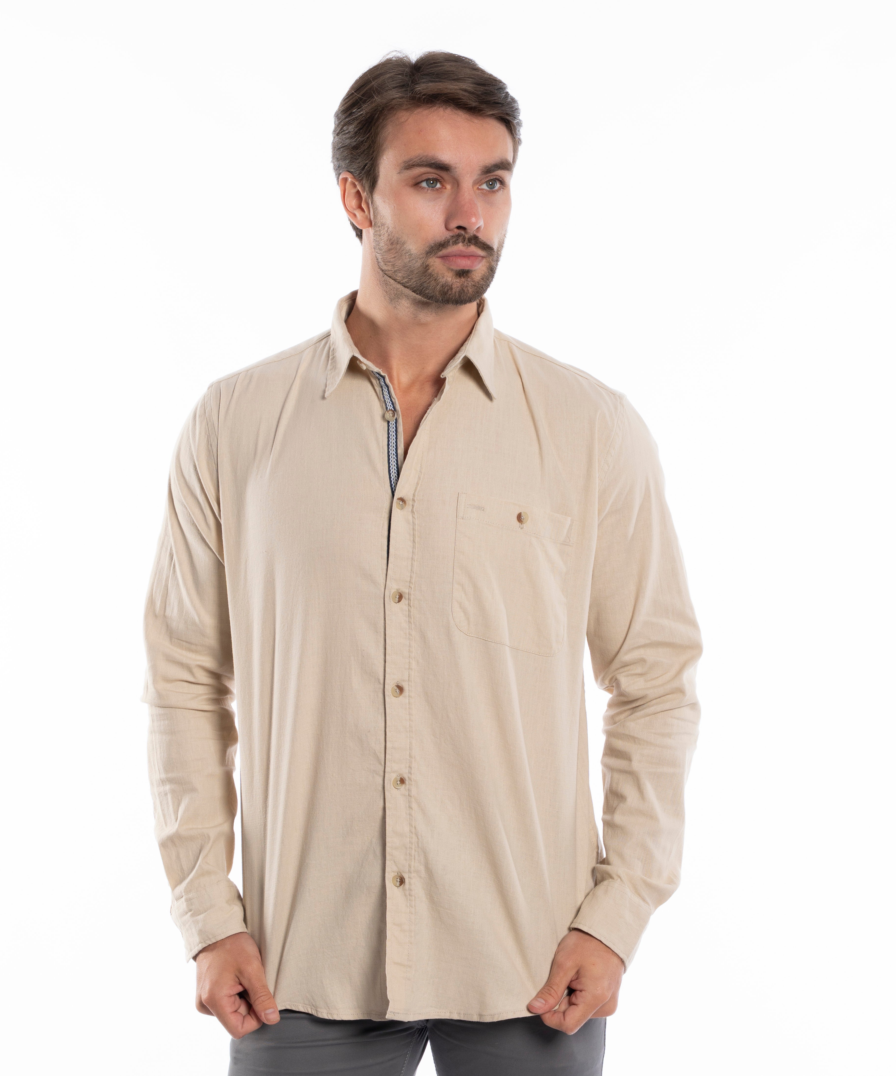 Long Sleeve Shirt - Men - Plain