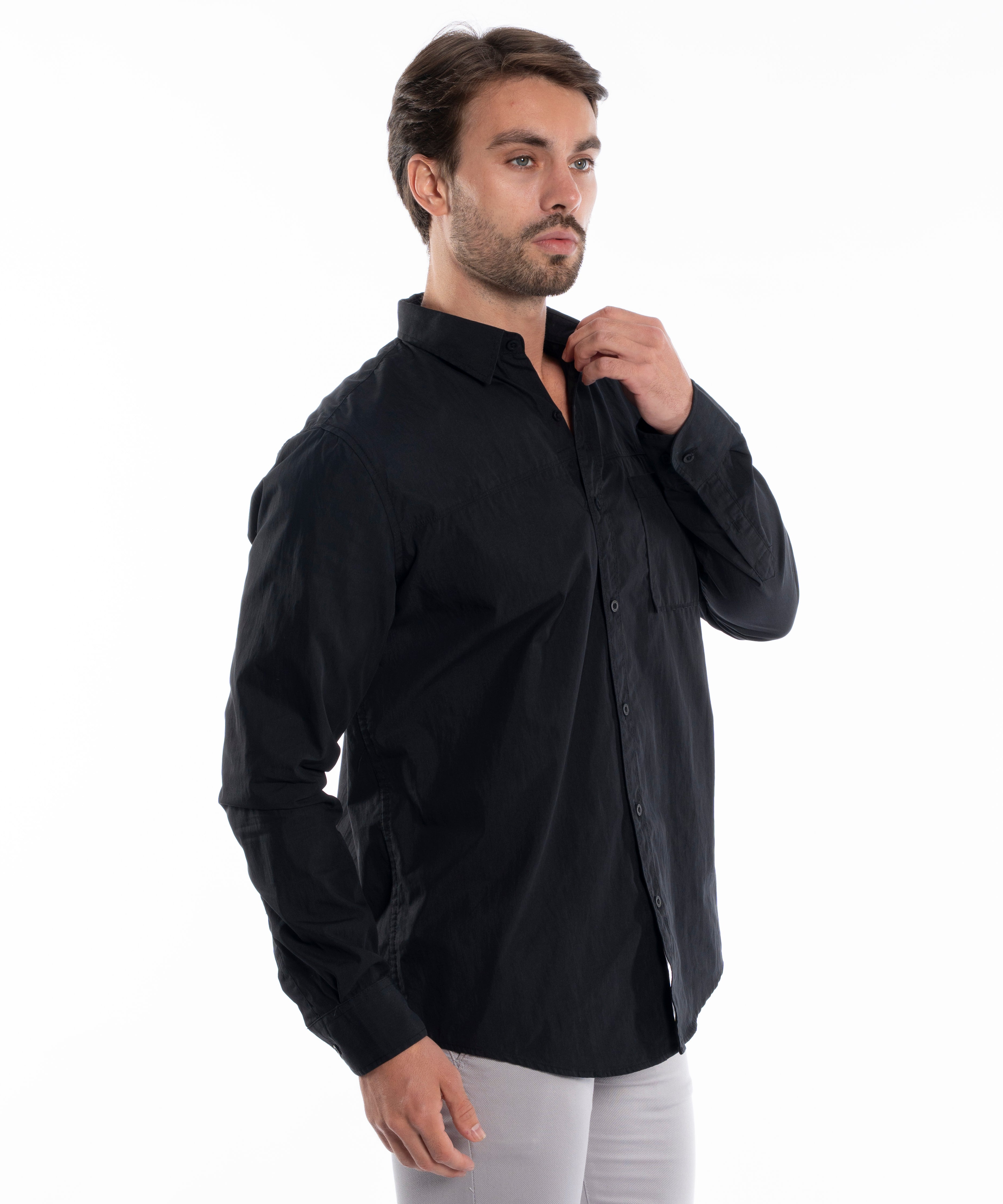 Long Sleeve Shirt - Men - Plain