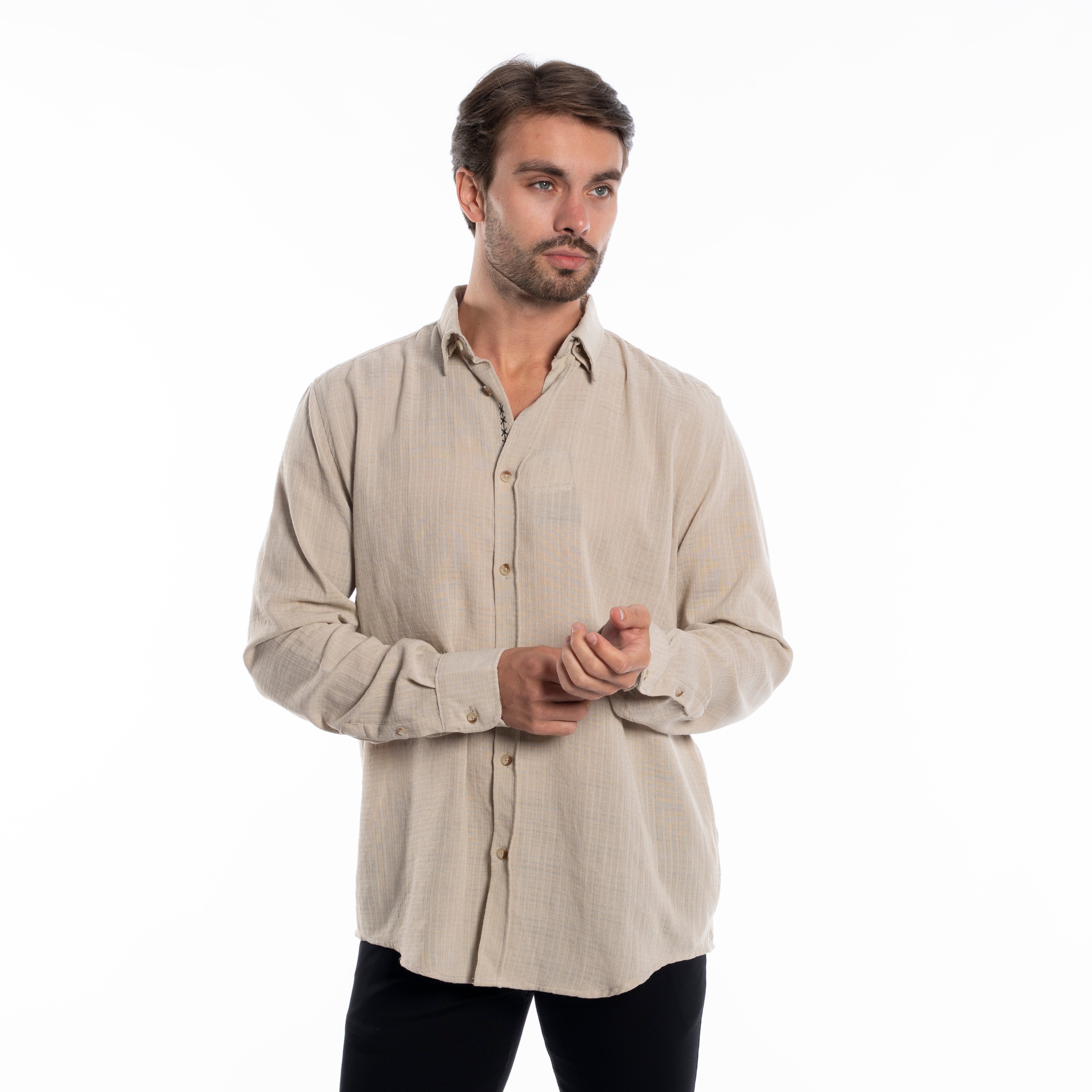 Long Sleeve Shirt - Men - Plain