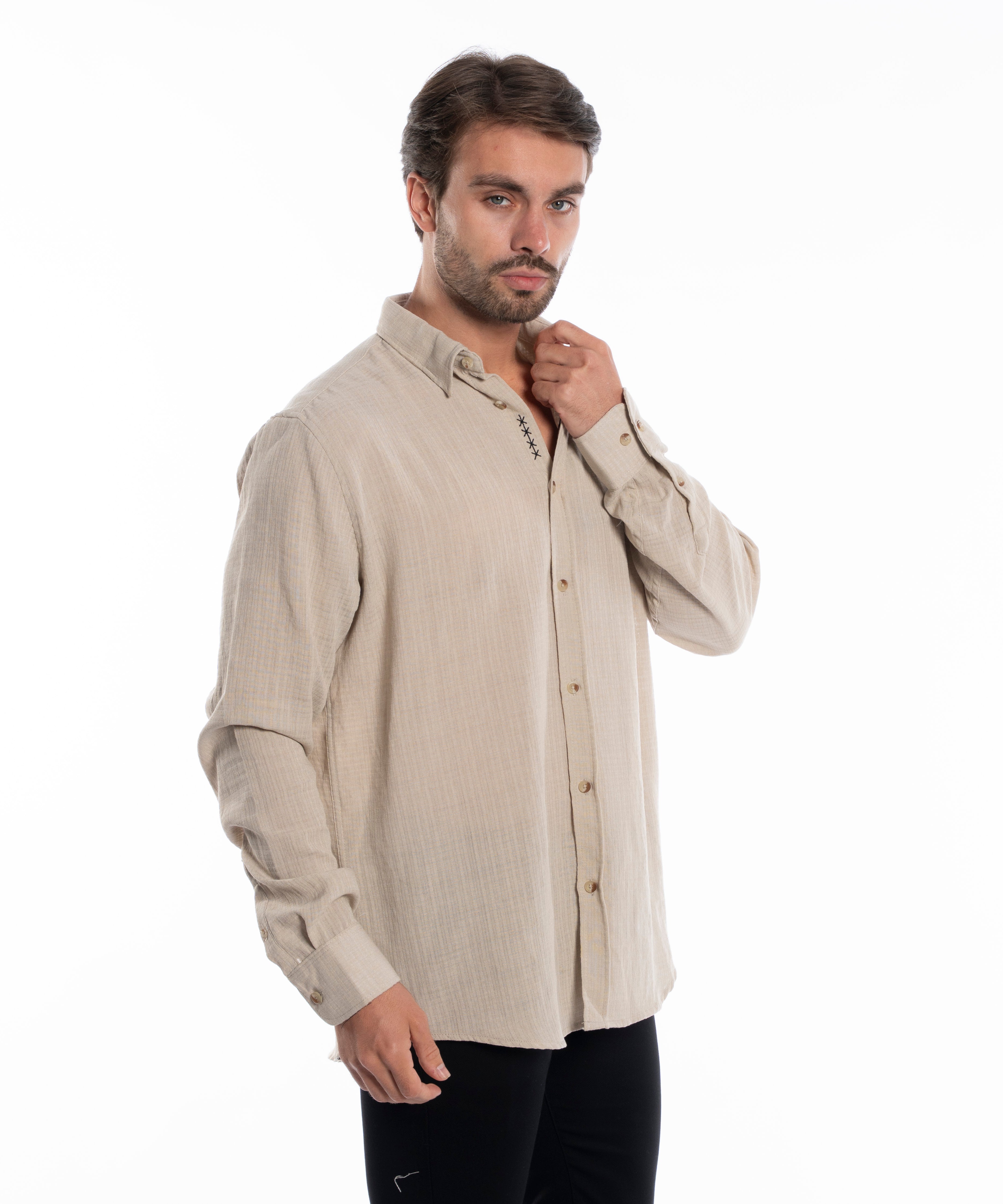 Long Sleeve Shirt - Men - Plain