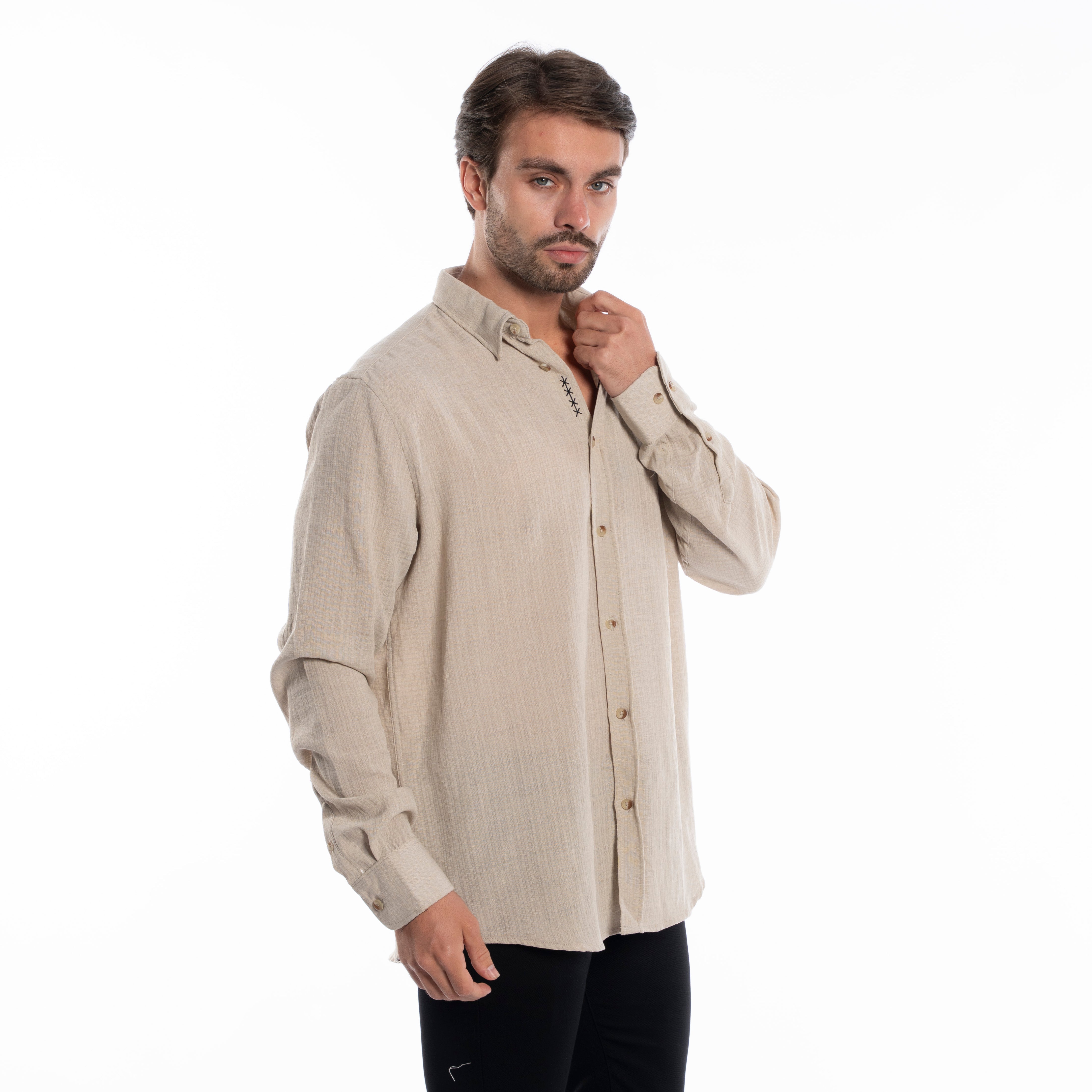 Long Sleeve Shirt - Men - Plain